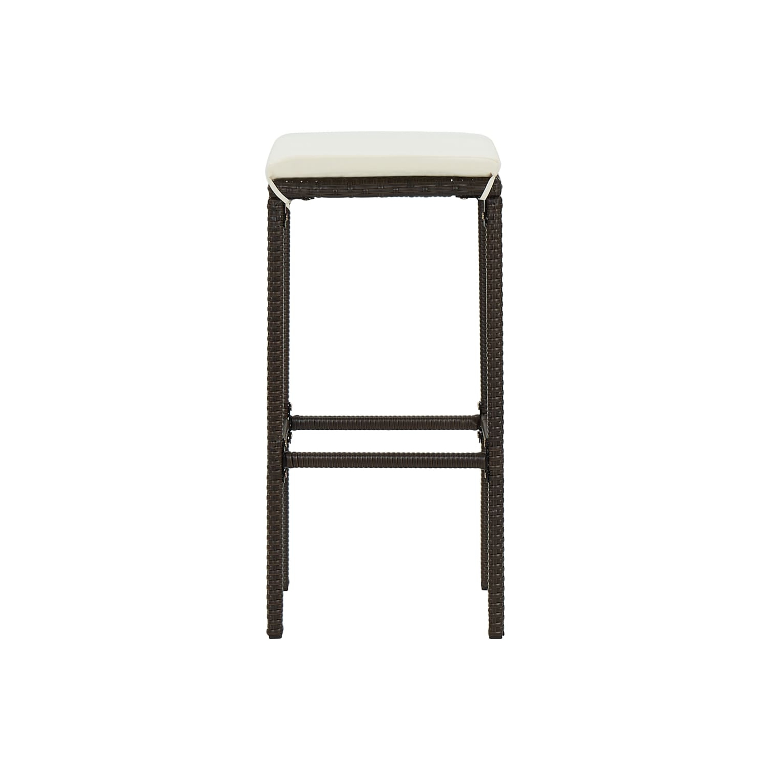 vidaXL 3 Piece Patio Bar Set with Cushions Poly Rattan Brown