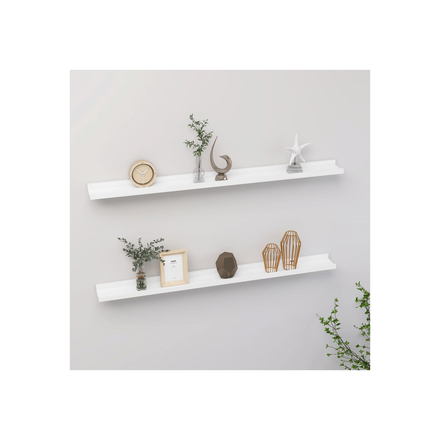 vidaXL Wall Shelves 2 pcs White 39.4"x3.5"x1.2"