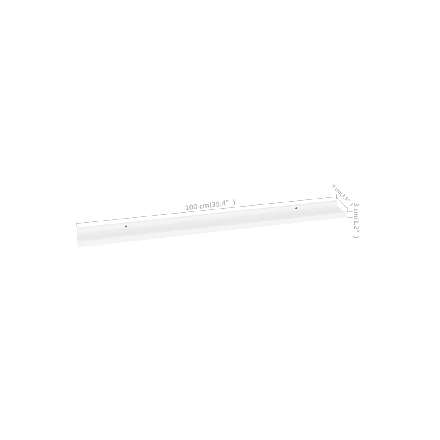 vidaXL Wall Shelves 2 pcs White 39.4"x3.5"x1.2"