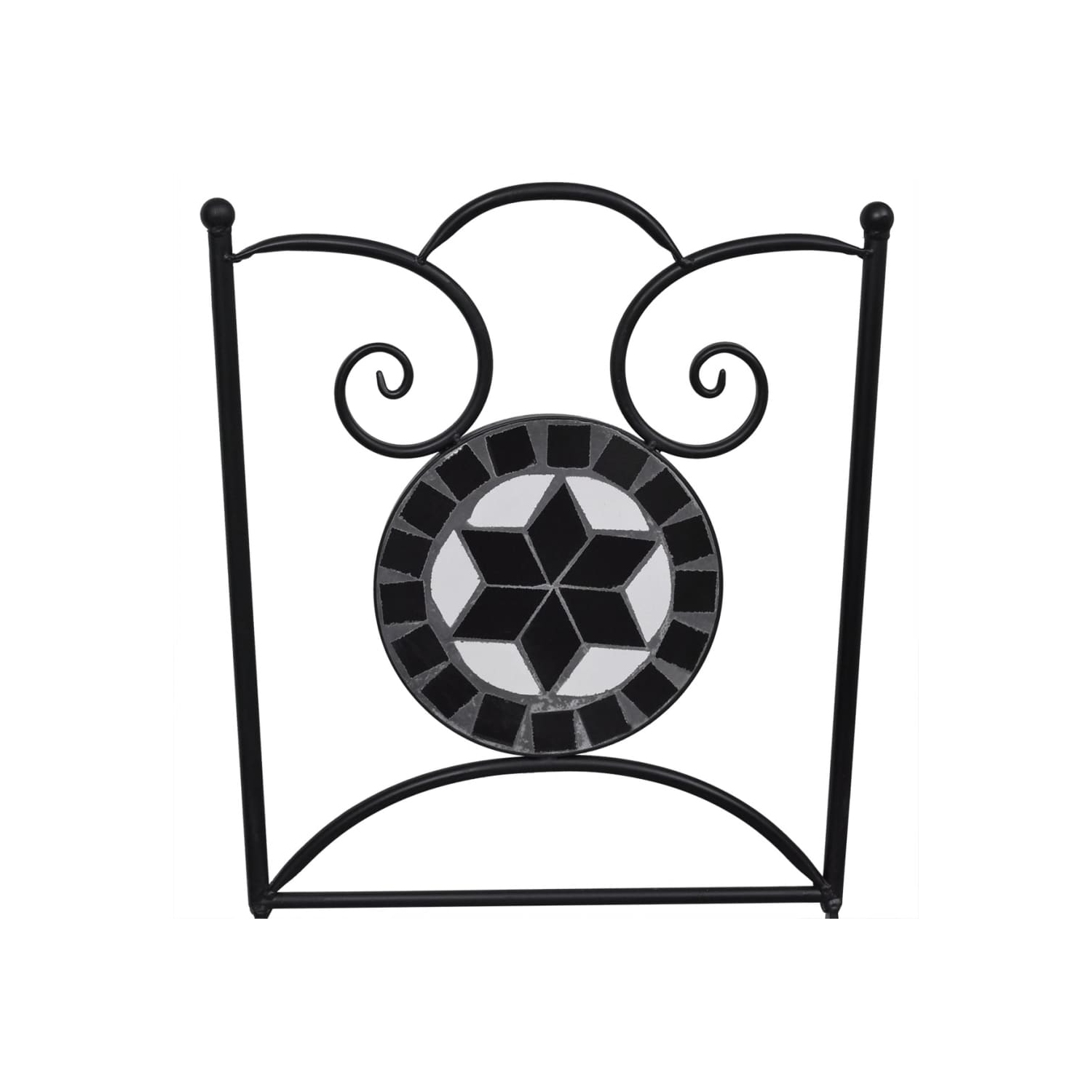 vidaXL Folding Bistro Chairs 2 pcs Ceramic Black and White