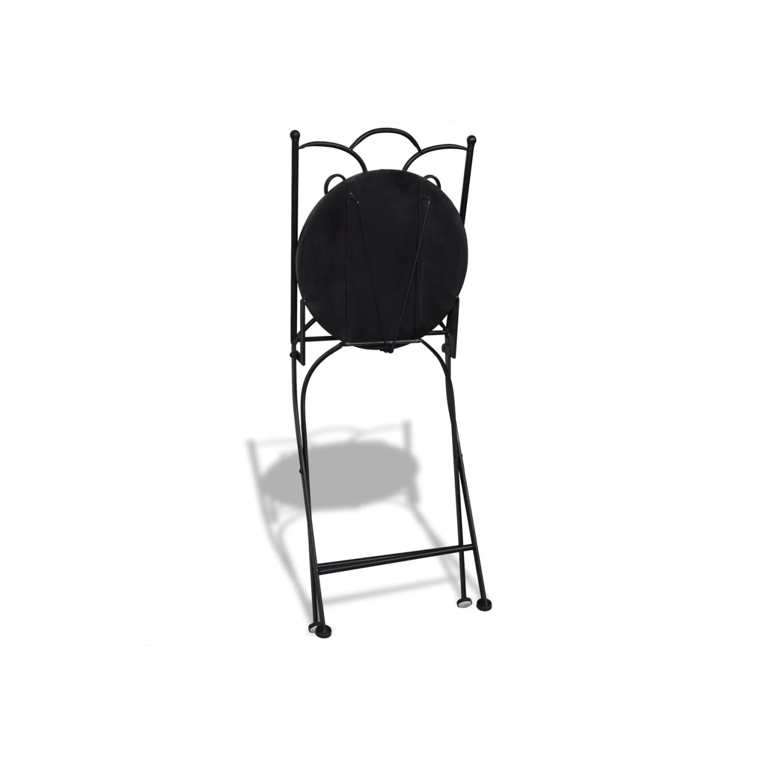 vidaXL Folding Bistro Chairs 2 pcs Ceramic Black and White