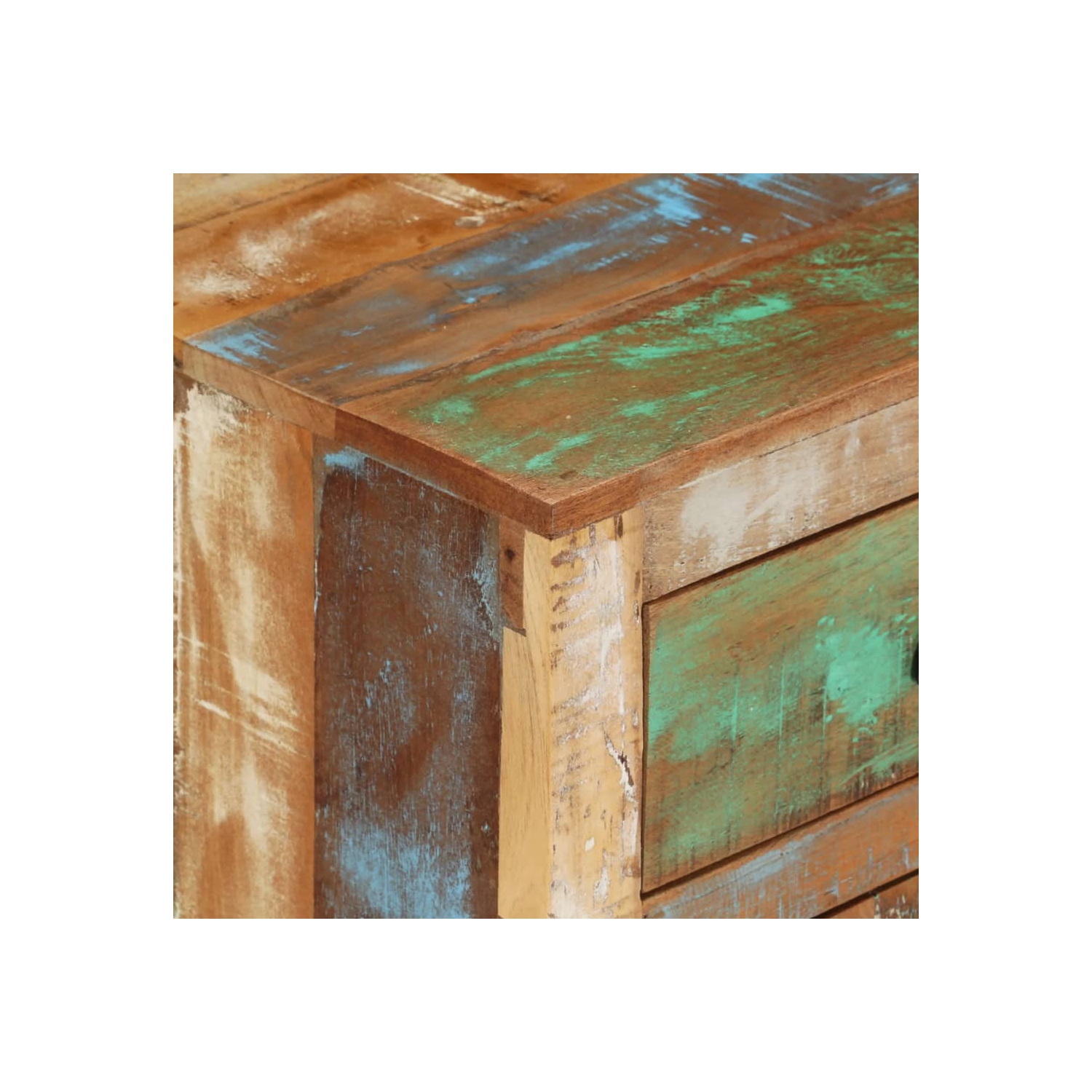 vidaXL Bedside Cabinet with Wheels 15.7"x11.8"x22.4" Solid Reclaimed Wood