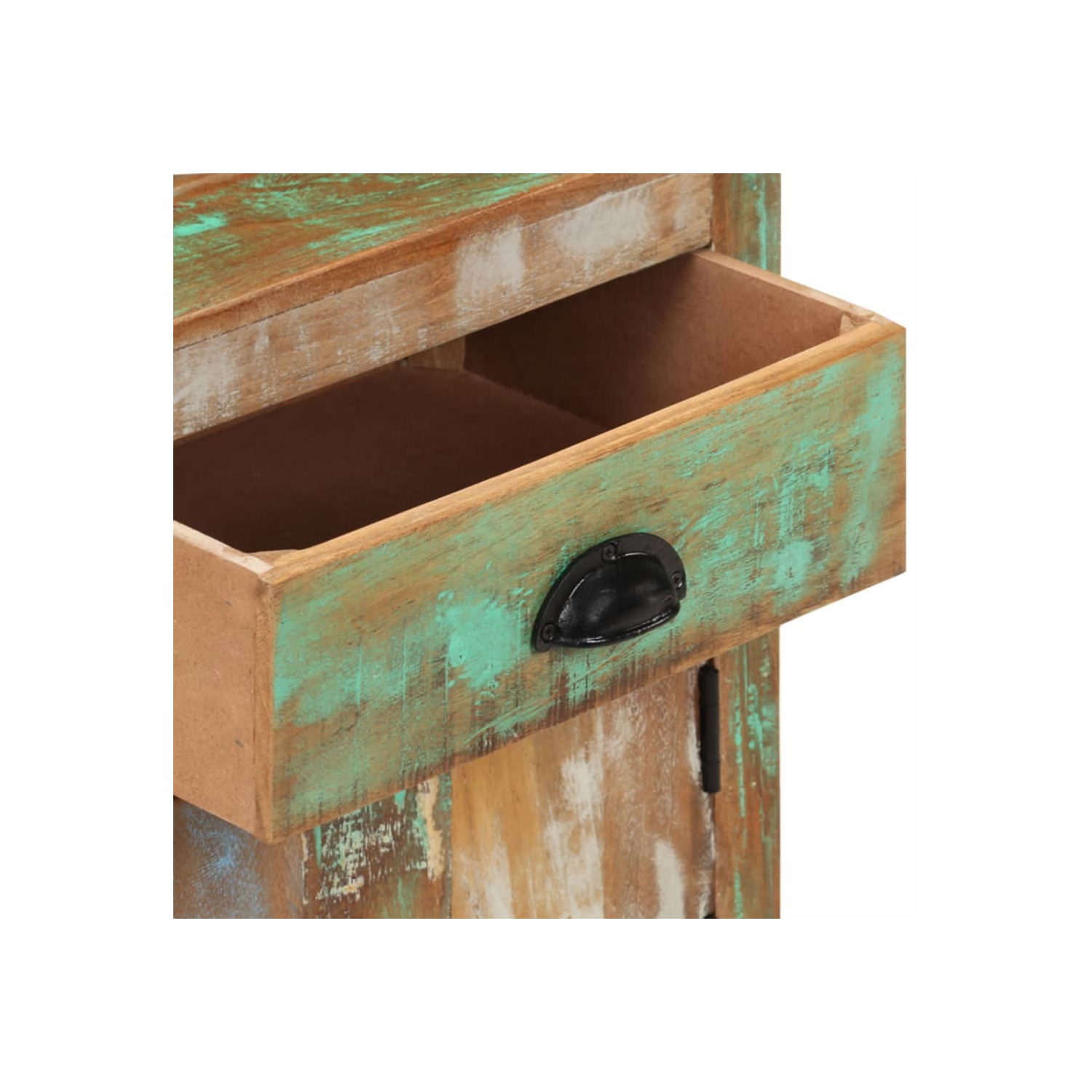 vidaXL Bedside Cabinet with Wheels 15.7"x11.8"x22.4" Solid Reclaimed Wood