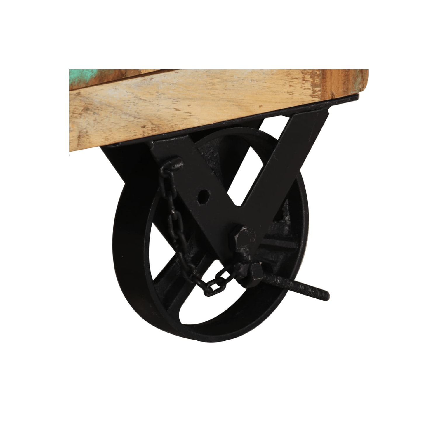 vidaXL Bedside Cabinet with Wheels 15.7"x11.8"x22.4" Solid Reclaimed Wood