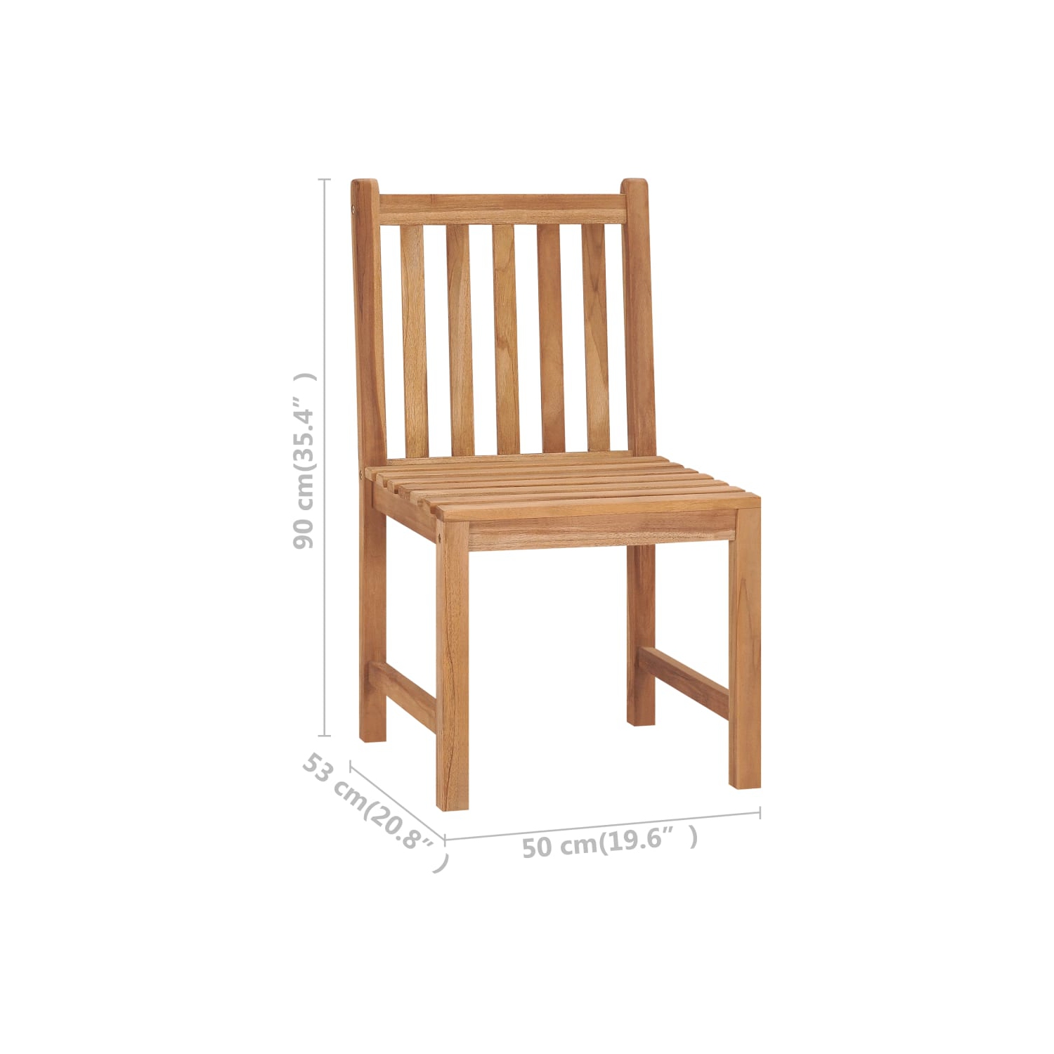 Chaises de patio VidaXL 2 pièces avec coussins en teck massif