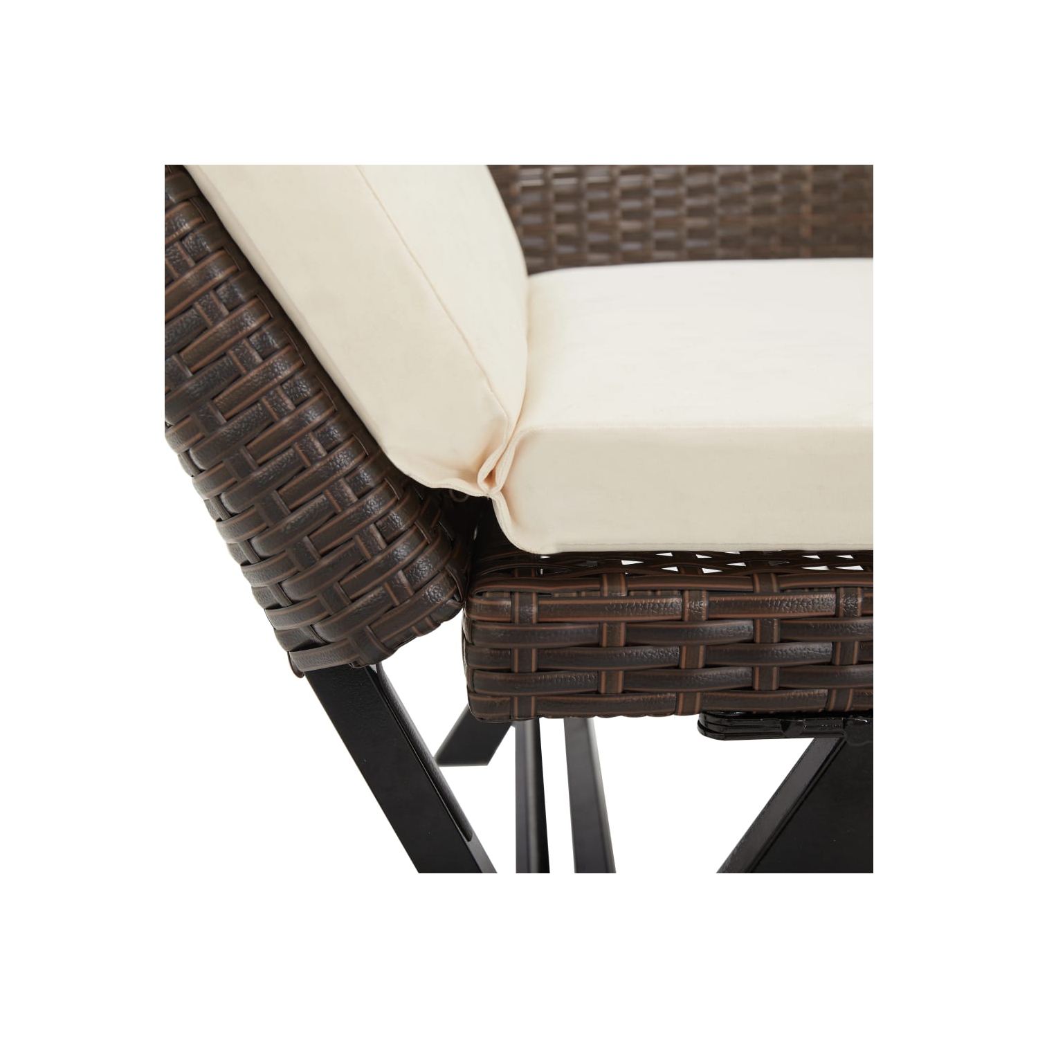 vidaXL Patio Bench with Cushions 69.3" Brown Poly Rattan