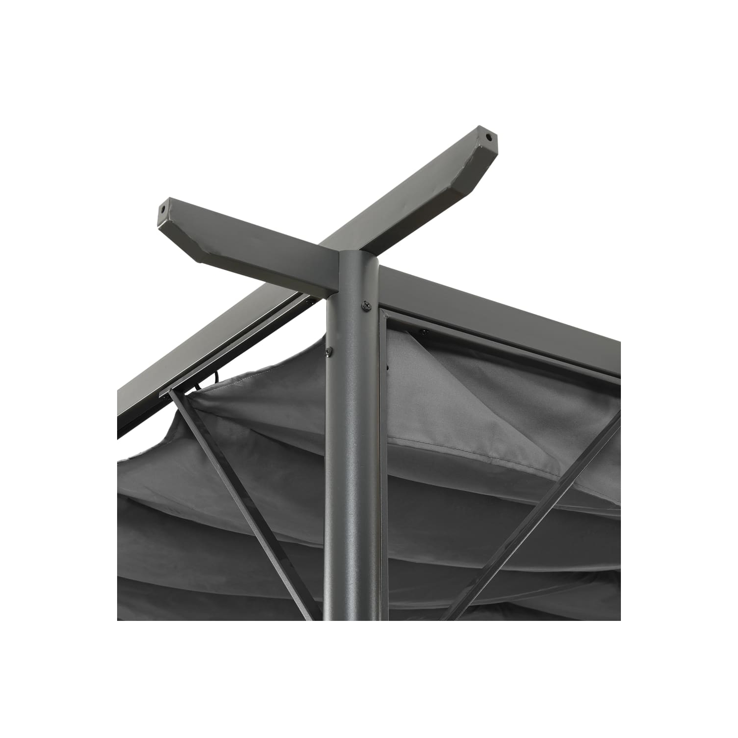 vidaXL Pergola with Retractable Roof Anthracite 118.1"x118.1" Steel 180 g/m?