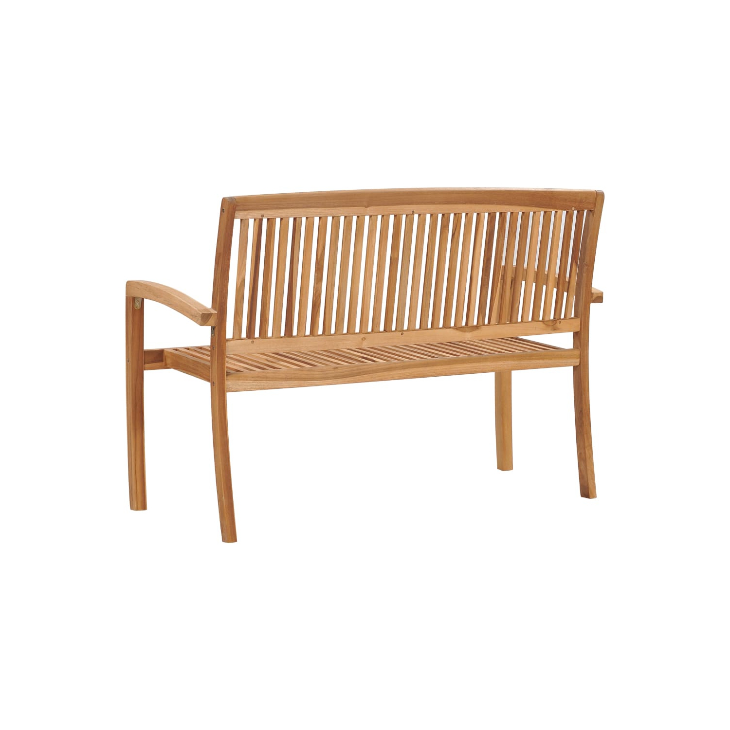 vidaXL Stacking Patio Bench with Cushion 50.6" Solid Teak Wood