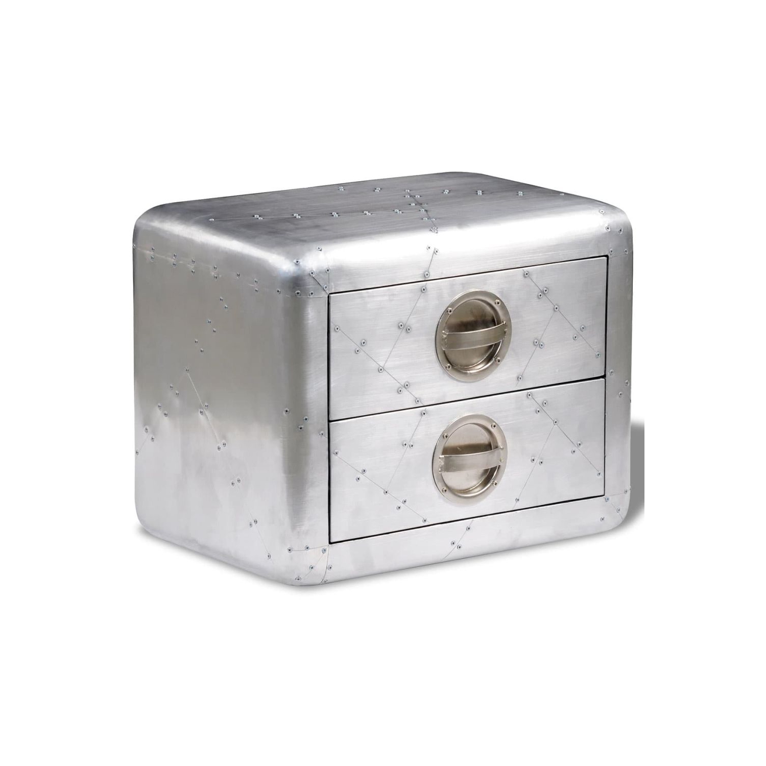 vidaXL Aviator End Table with 2 Drawers Vintage Aircraft Airman Style