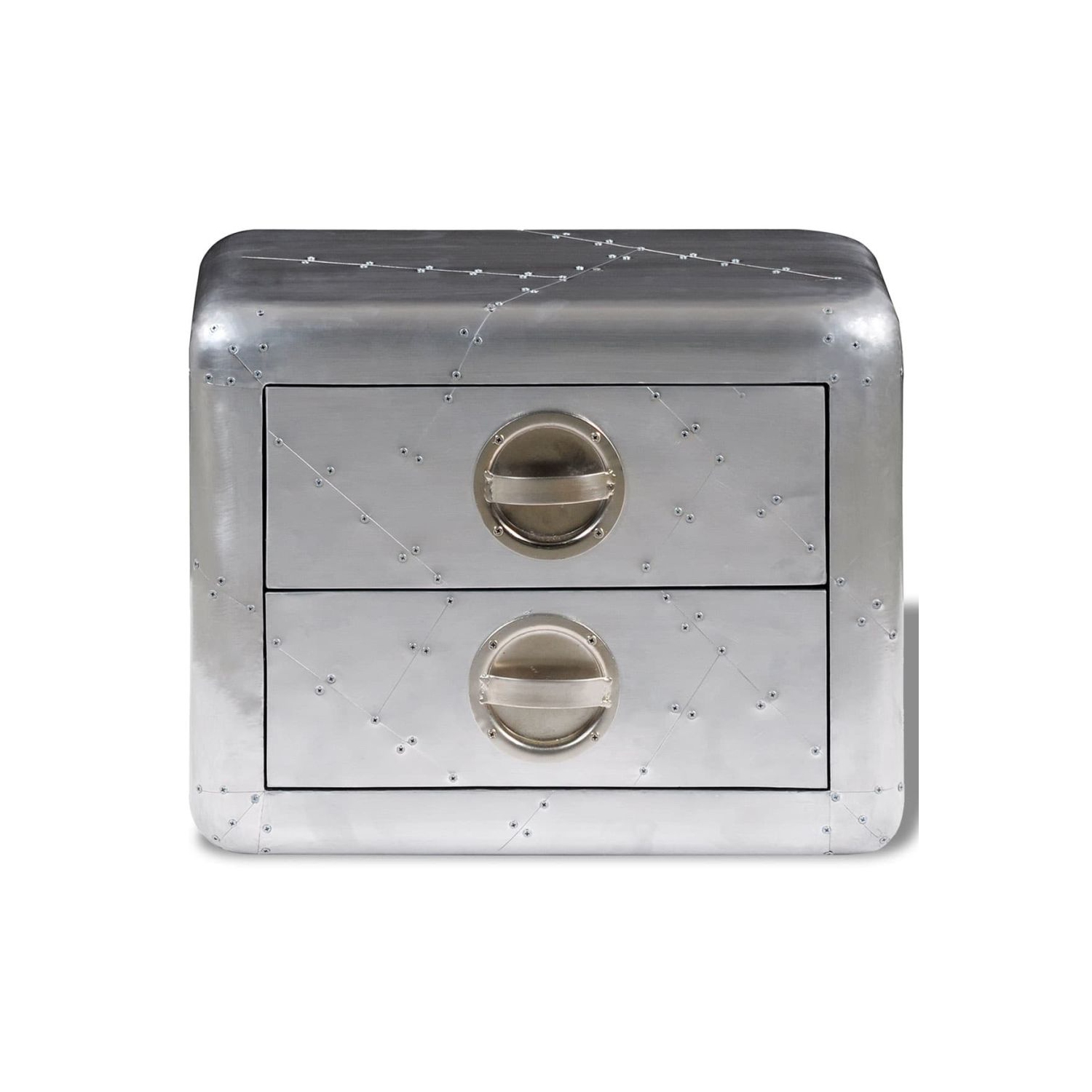 vidaXL Aviator End Table with 2 Drawers Vintage Aircraft Airman Style