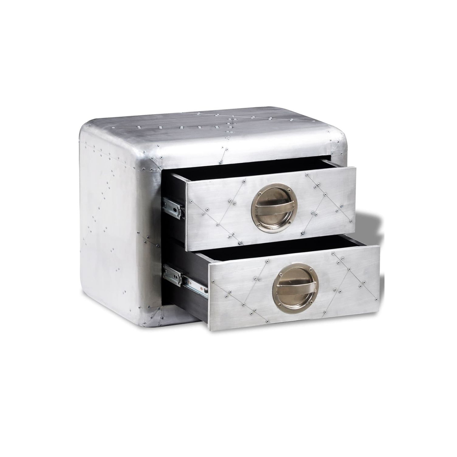 vidaXL Aviator End Table with 2 Drawers Vintage Aircraft Airman Style