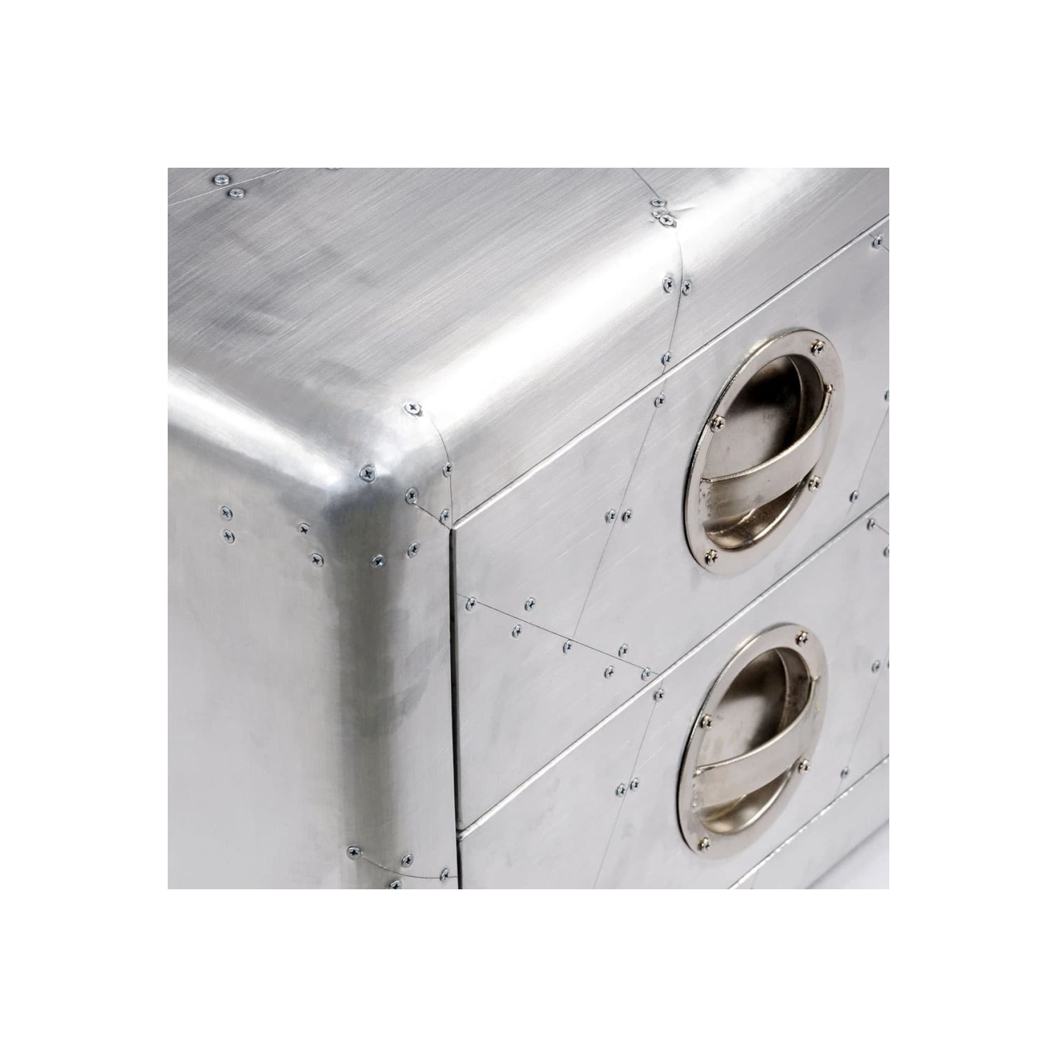 vidaXL Aviator End Table with 2 Drawers Vintage Aircraft Airman Style