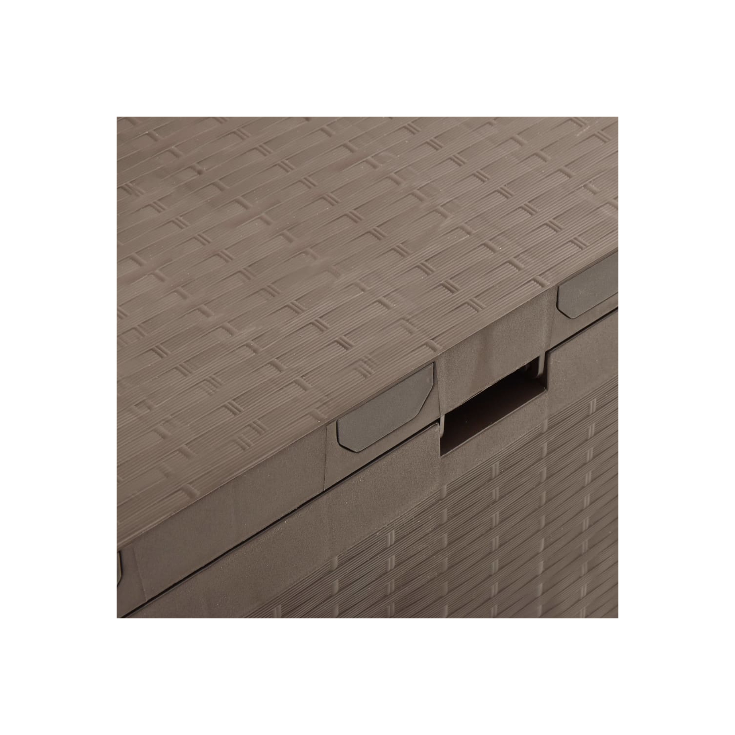 Boîte de rangement de terrasse VidaXL brune 44.9 x 18,5 x 23,6 po