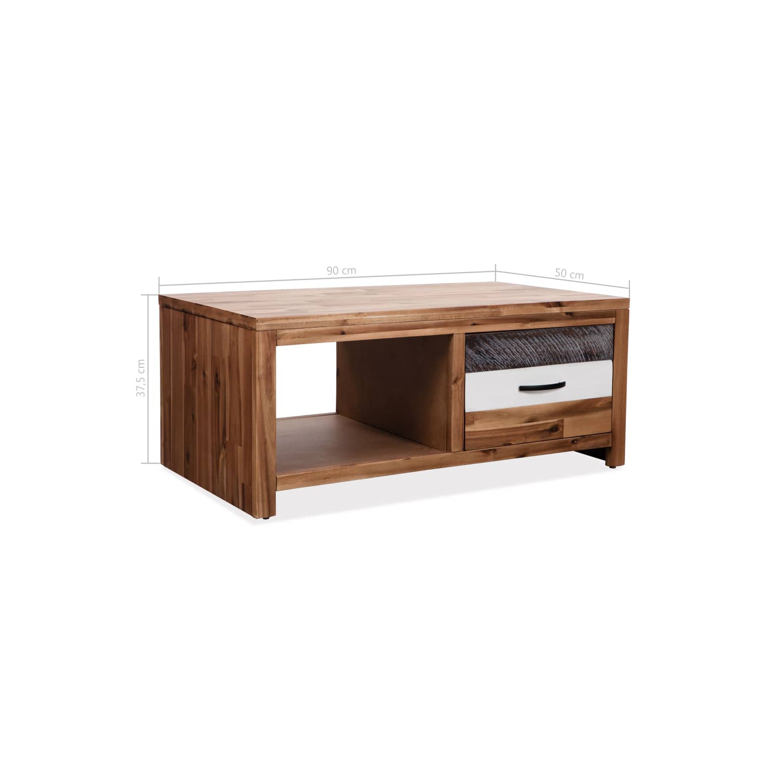 vidaXL Coffee Table Solid Acacia Wood 35.4"x19.7"x14.8"