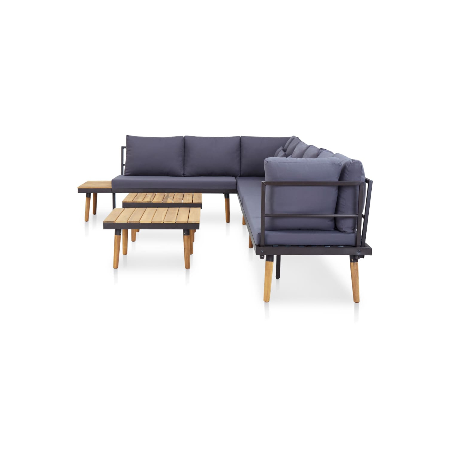 vidaXL 8-Seater Patio Lounge Set with Cushions Solid Acacia Wood