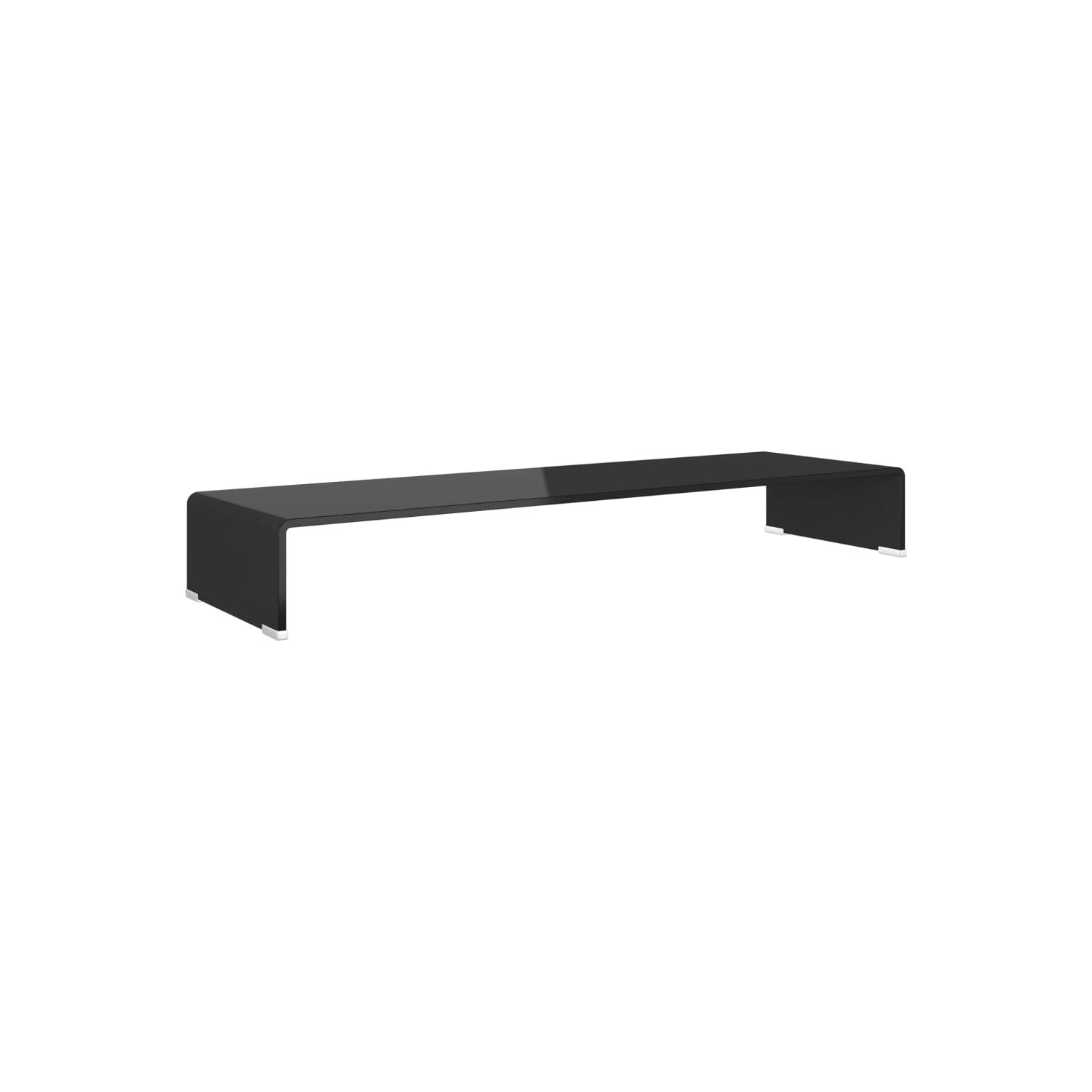 vidaXL TV Stand / Monitor Riser Glass Black 39.4"x11.8"x5.1"