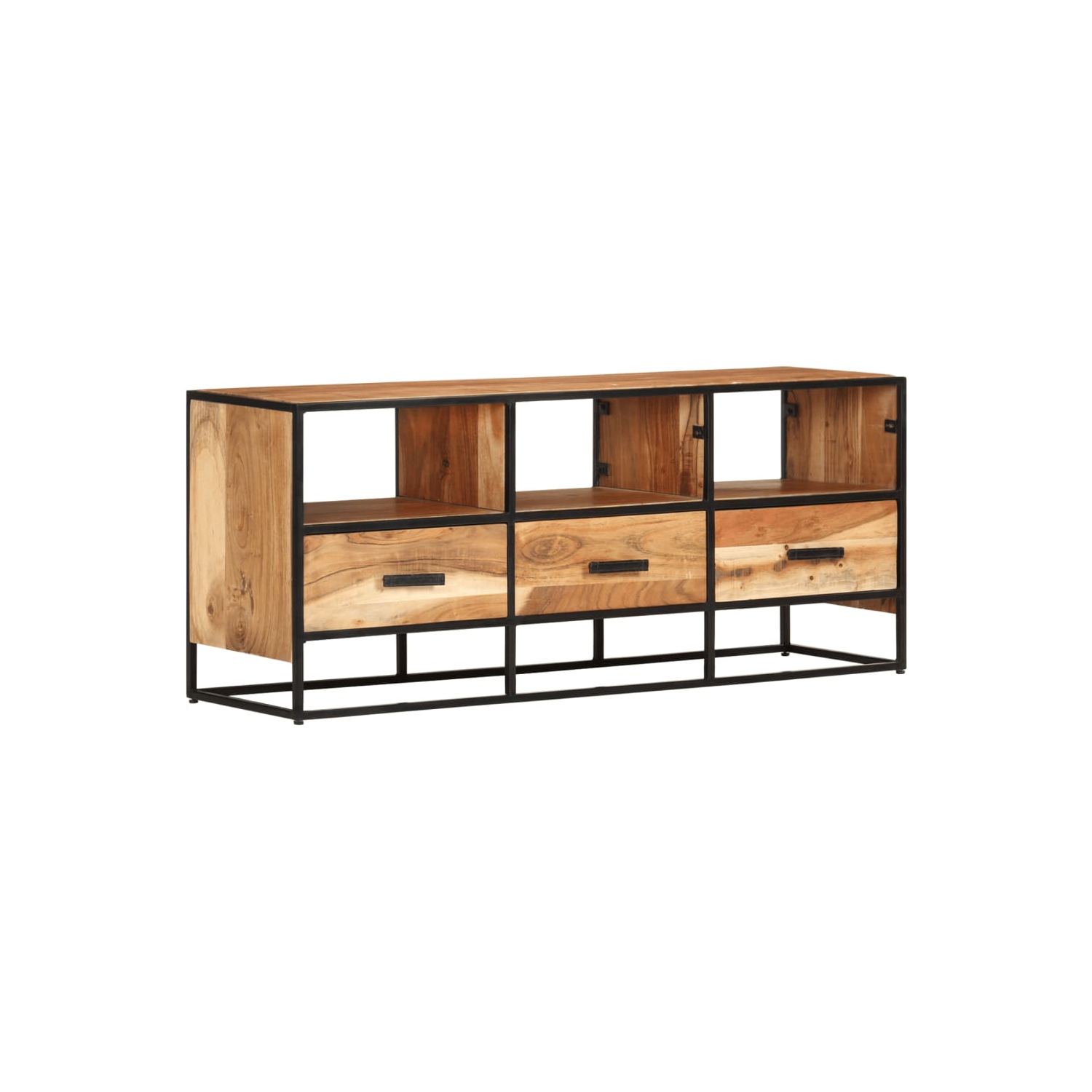 vidaXL TV Cabinet 43.3"x11.8"x17.7" Solid Acacia Wood