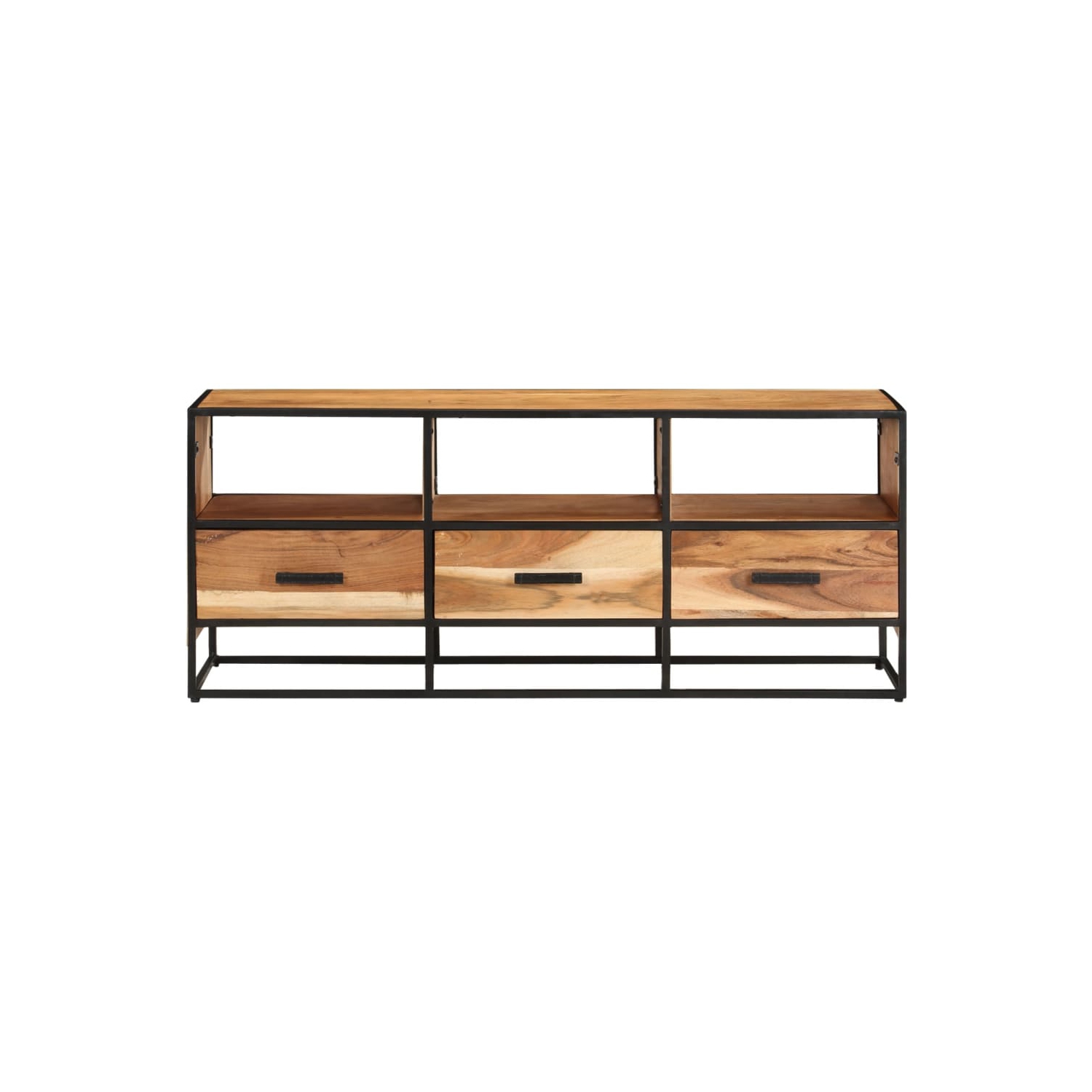 vidaXL TV Cabinet 43.3"x11.8"x17.7" Solid Acacia Wood