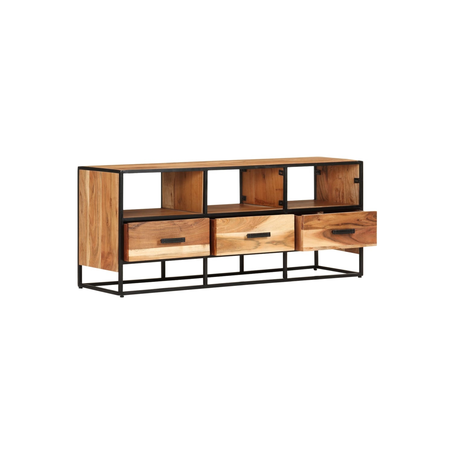 vidaXL TV Cabinet 43.3"x11.8"x17.7" Solid Acacia Wood