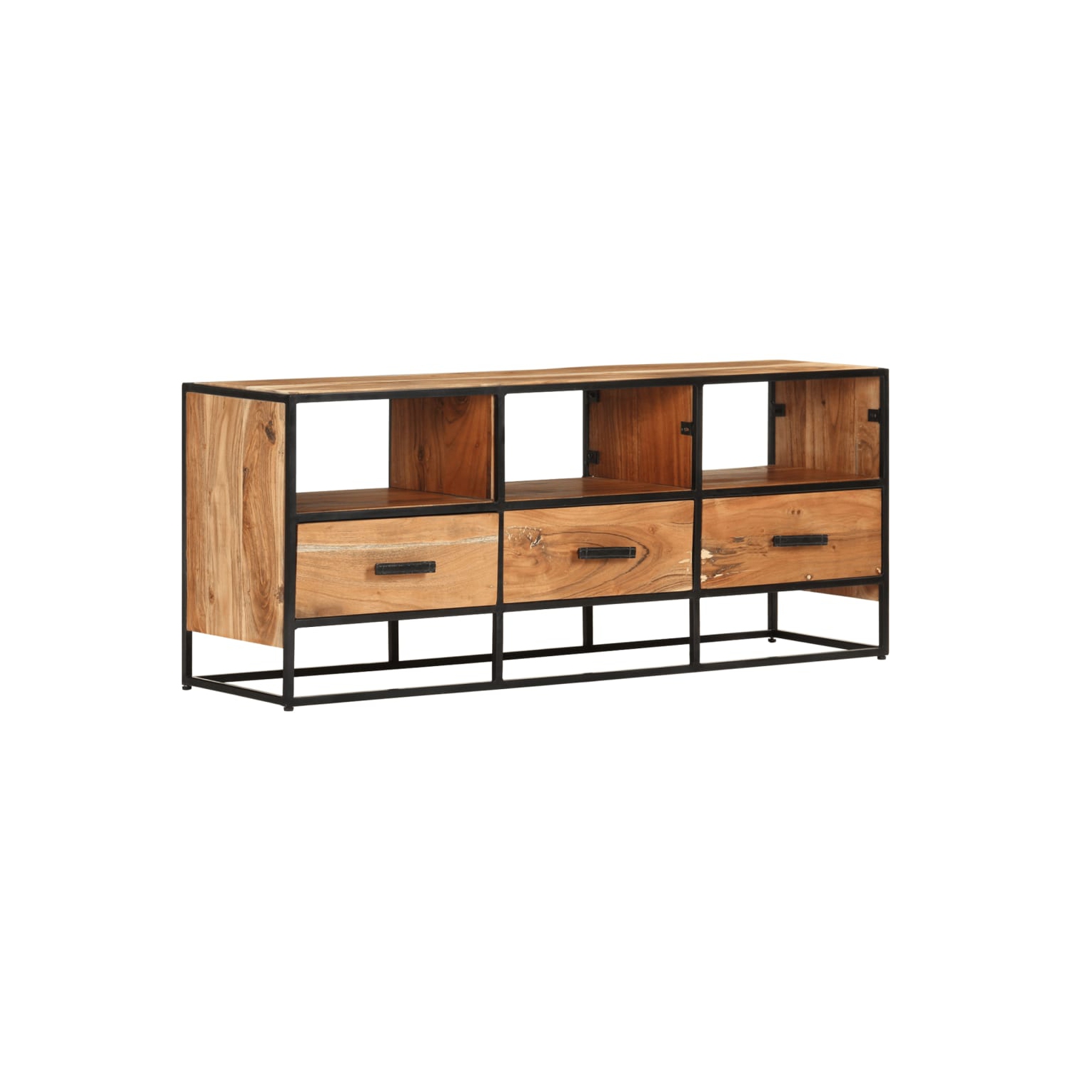 vidaXL TV Cabinet 43.3"x11.8"x17.7" Solid Acacia Wood