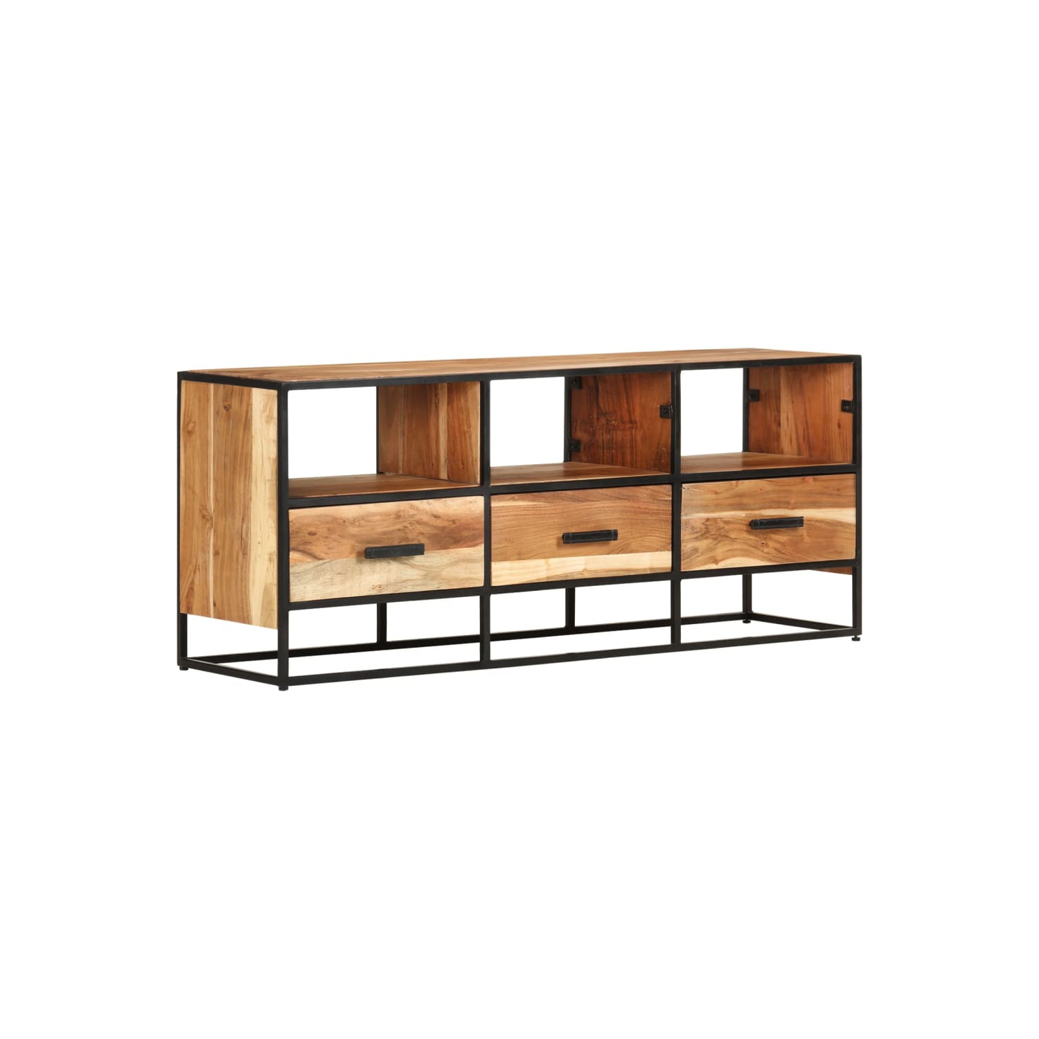 vidaXL TV Cabinet 43.3"x11.8"x17.7" Solid Acacia Wood