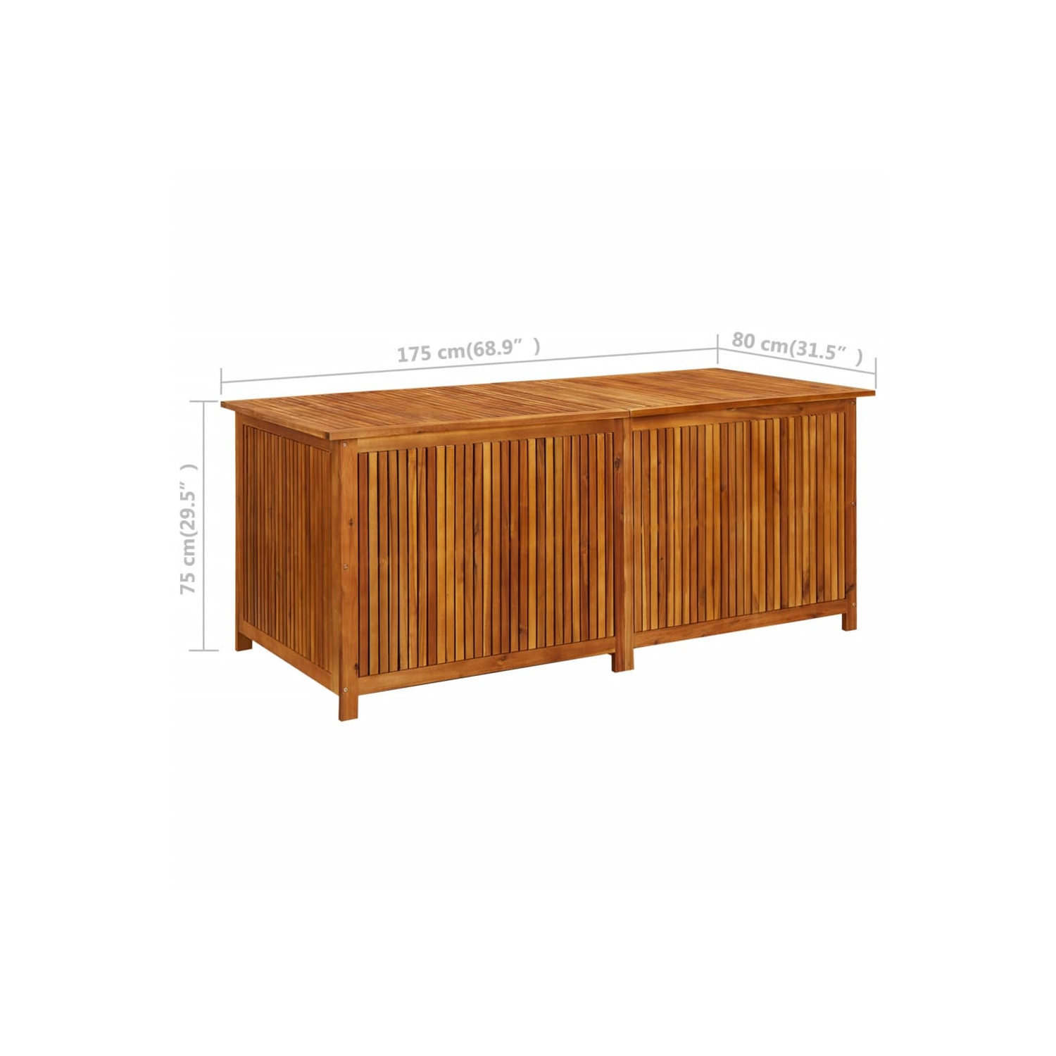 vidaXL Patio Storage Box 68.8"x31.4"x29.5" Solid Acacia Wood
