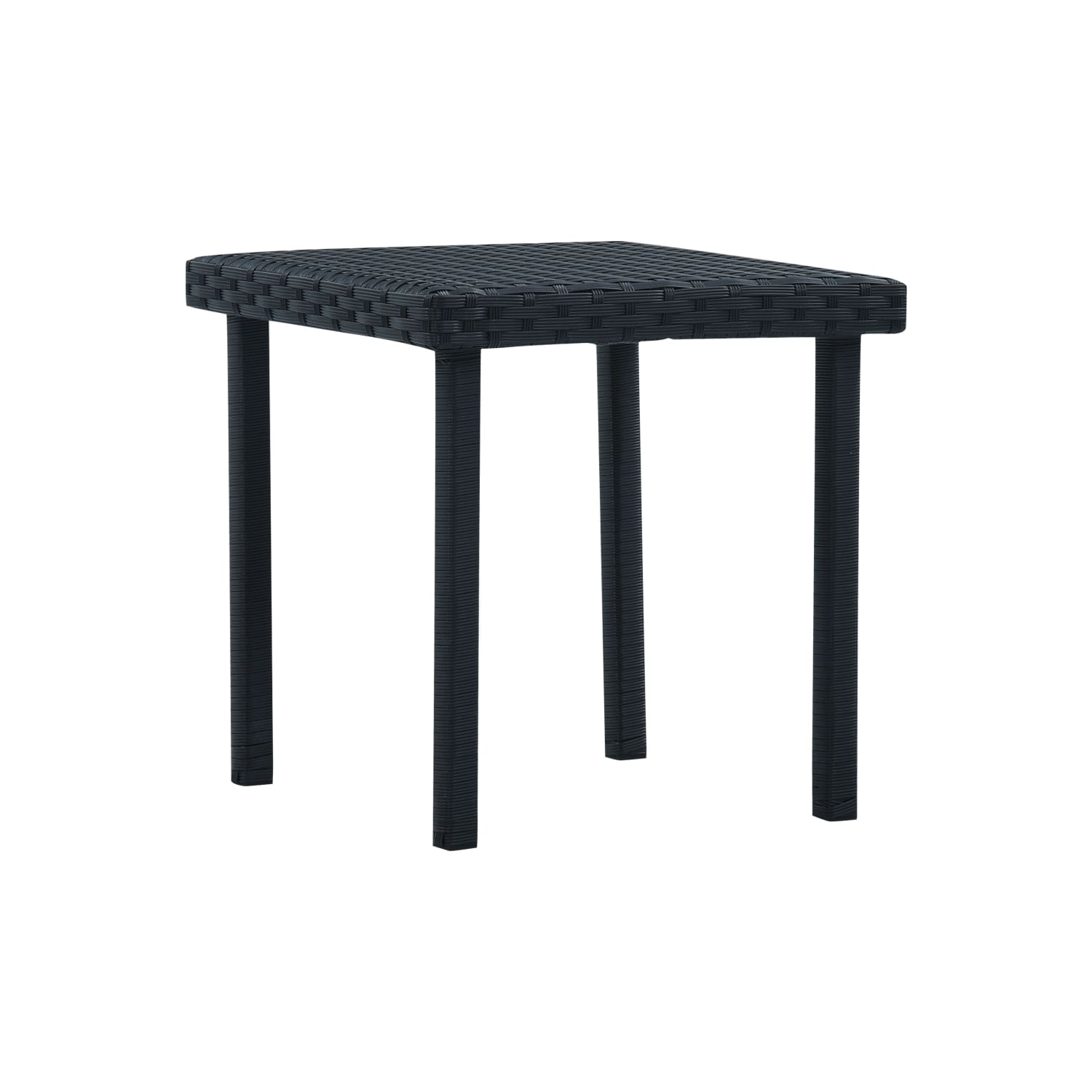 Table à thé de terrasse VidaXL, noir, poly rotin, 15.7 x 15,7 x 15,7 po