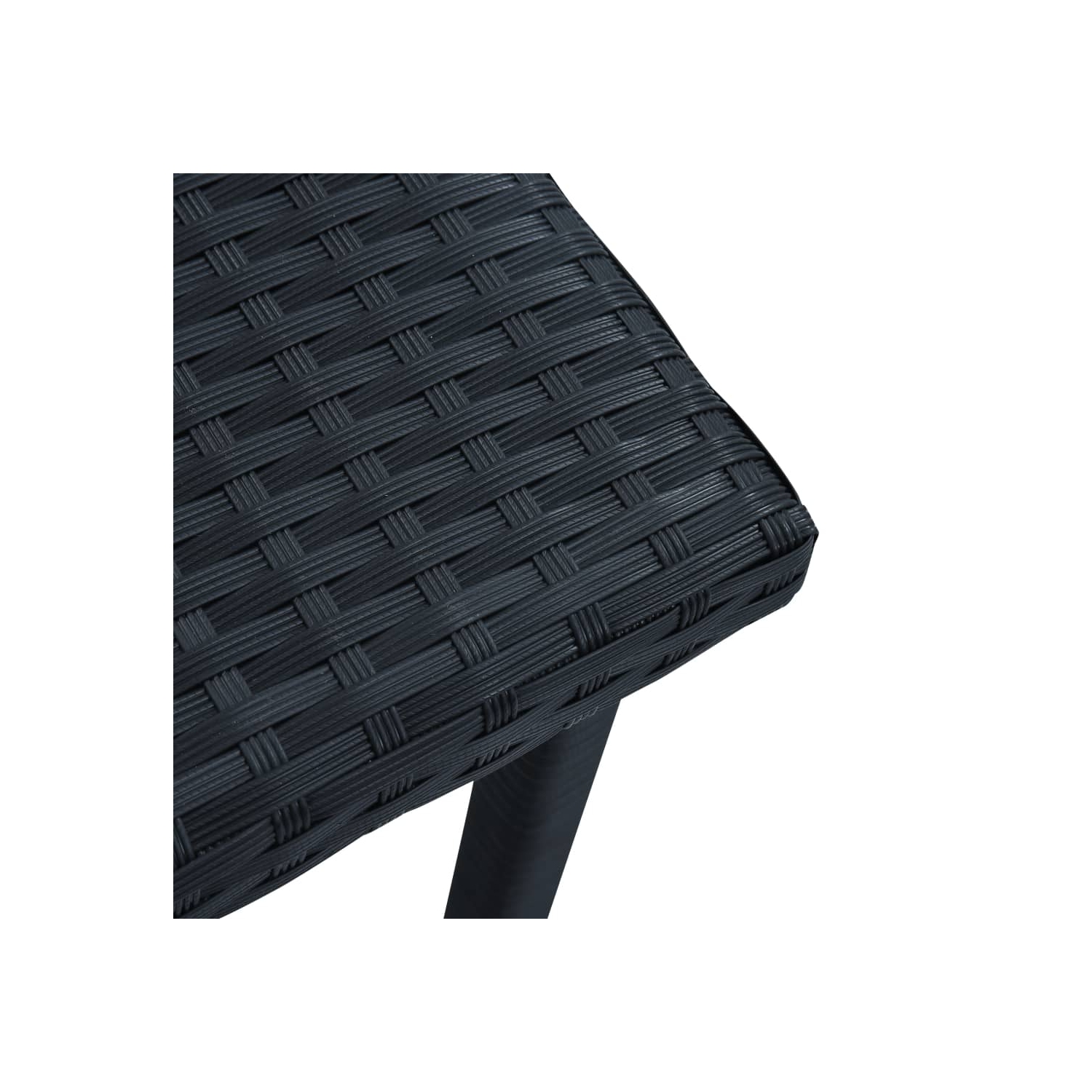 Table à thé de terrasse VidaXL, noir, poly rotin, 15.7 x 15,7 x 15,7 po