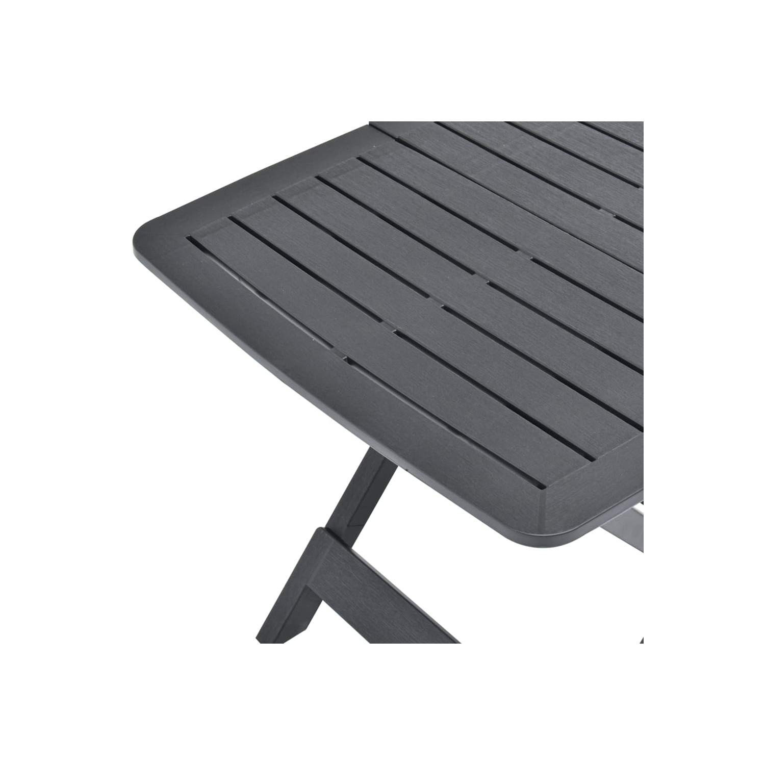 Table de jardin pliante anthracite VidaXL en plastique de 79 x 72 x 70 po