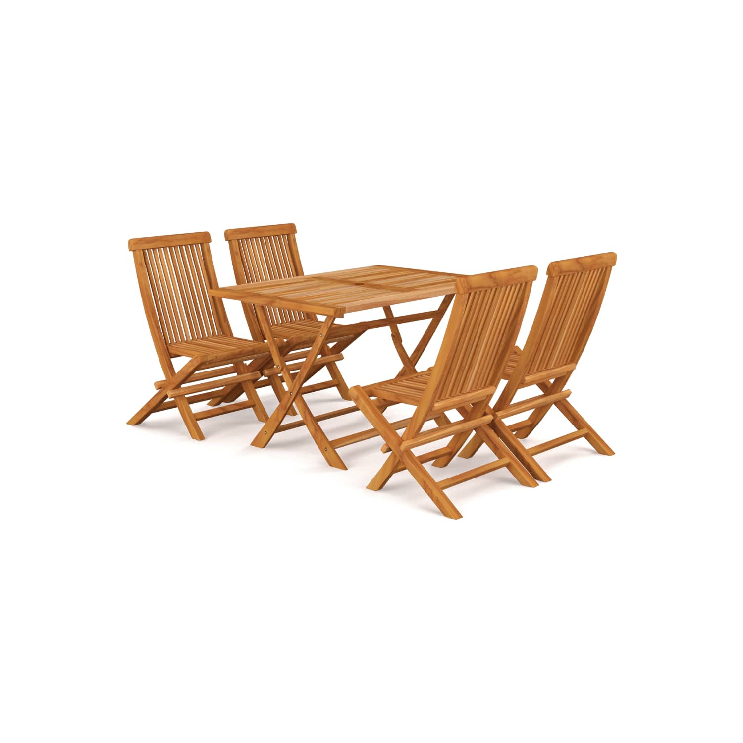 vidaXL 5 Piece Patio Dining Set Solid Teak Wood