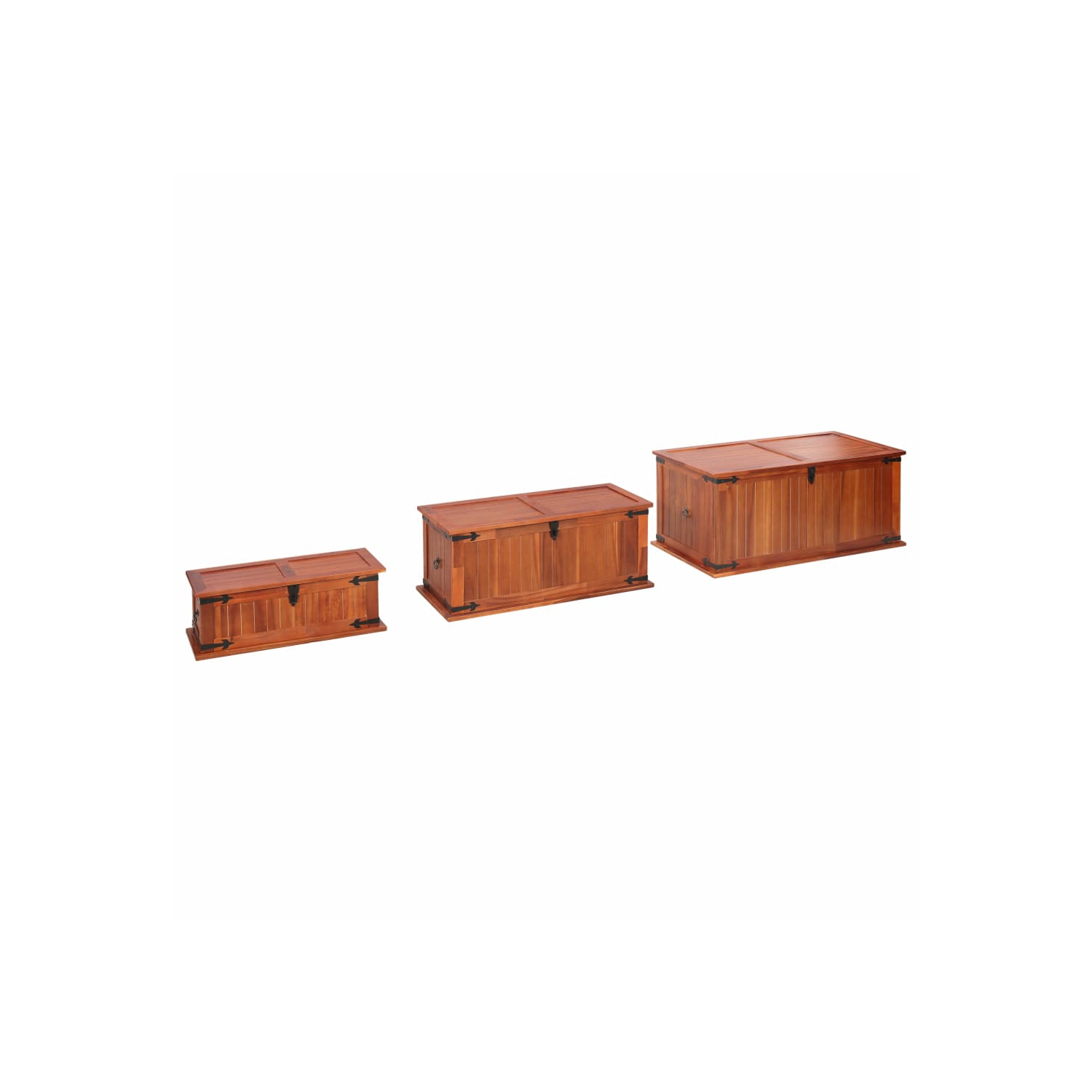 vidaXL Storage Chests 3 pcs Solid Acacia Wood