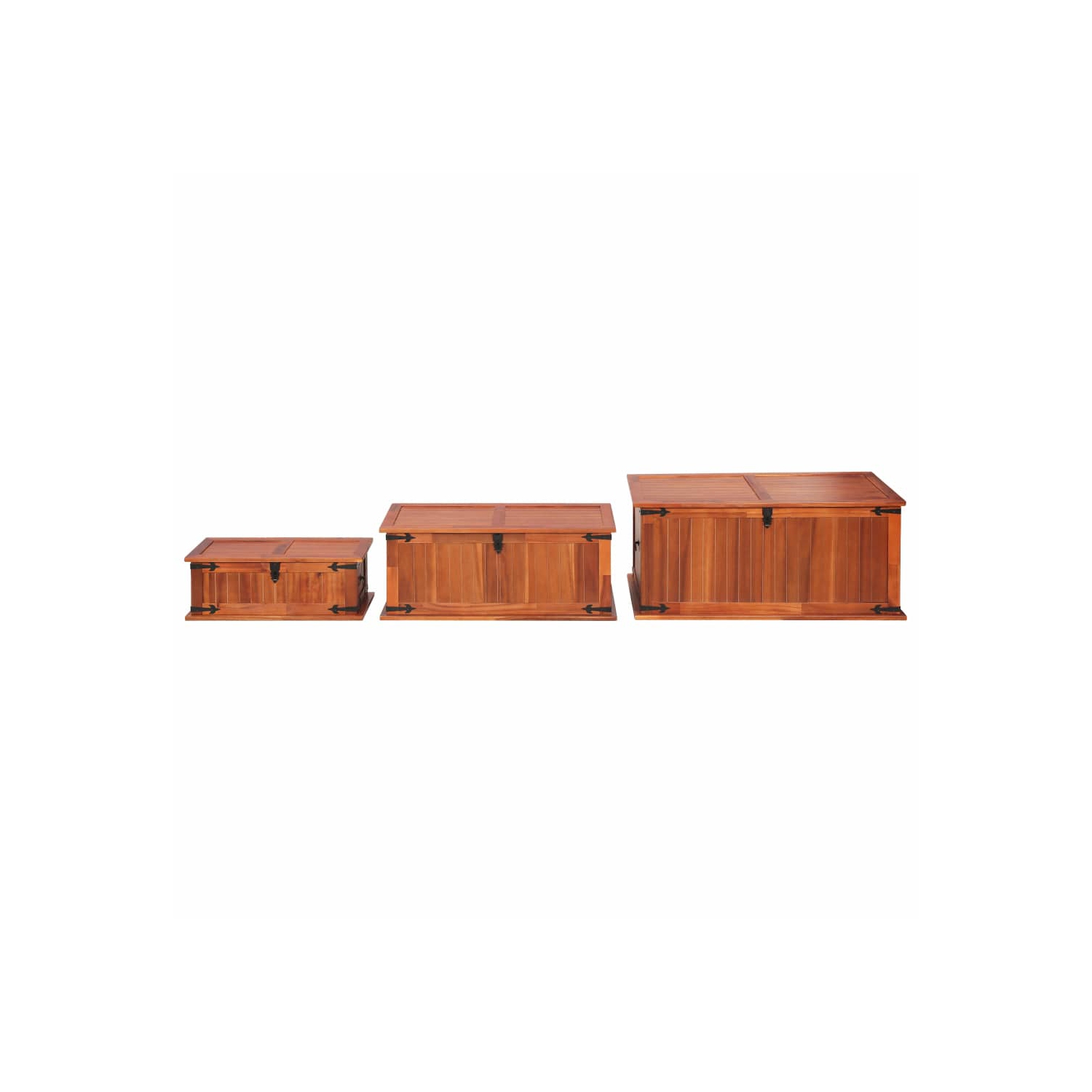 vidaXL Storage Chests 3 pcs Solid Acacia Wood