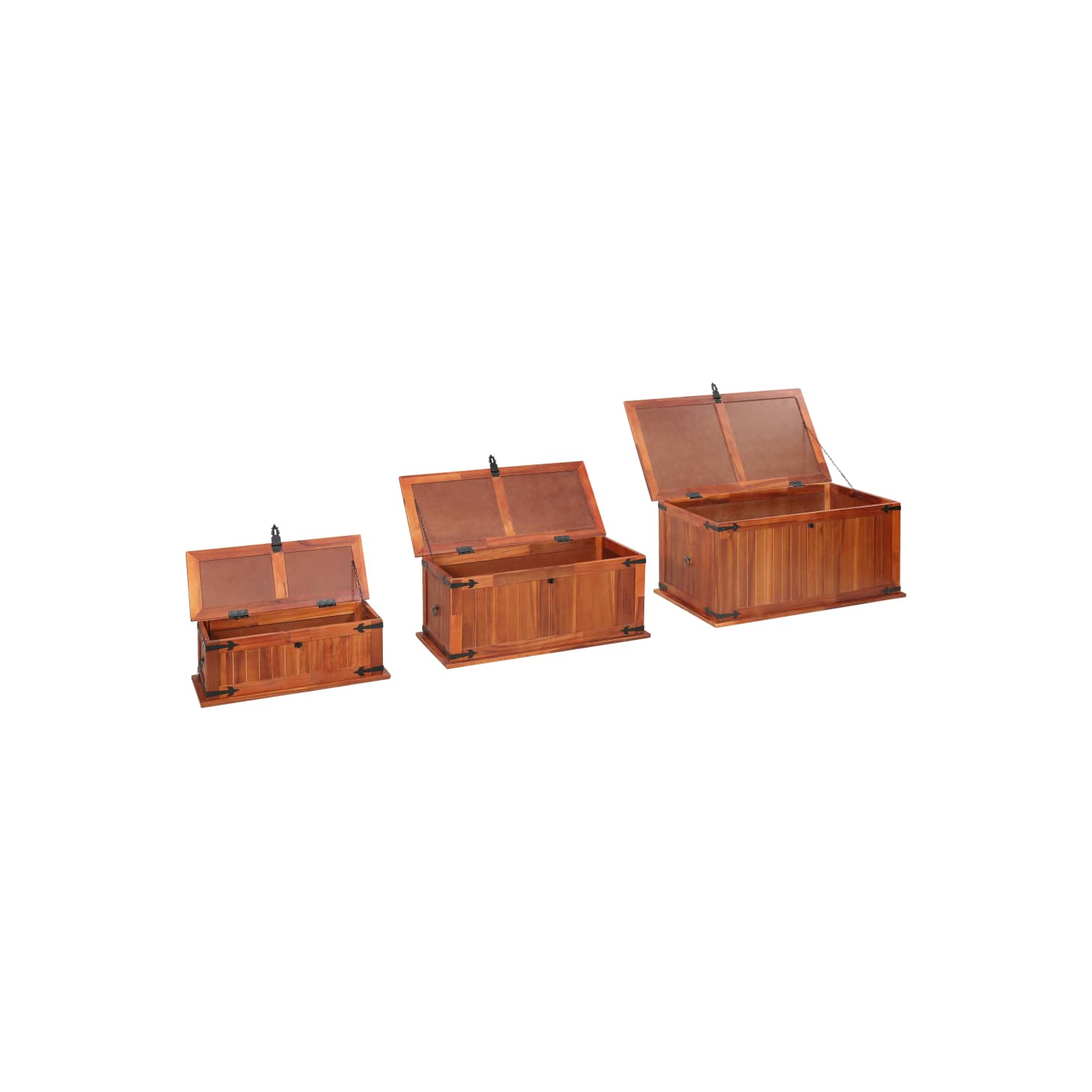 vidaXL Storage Chests 3 pcs Solid Acacia Wood