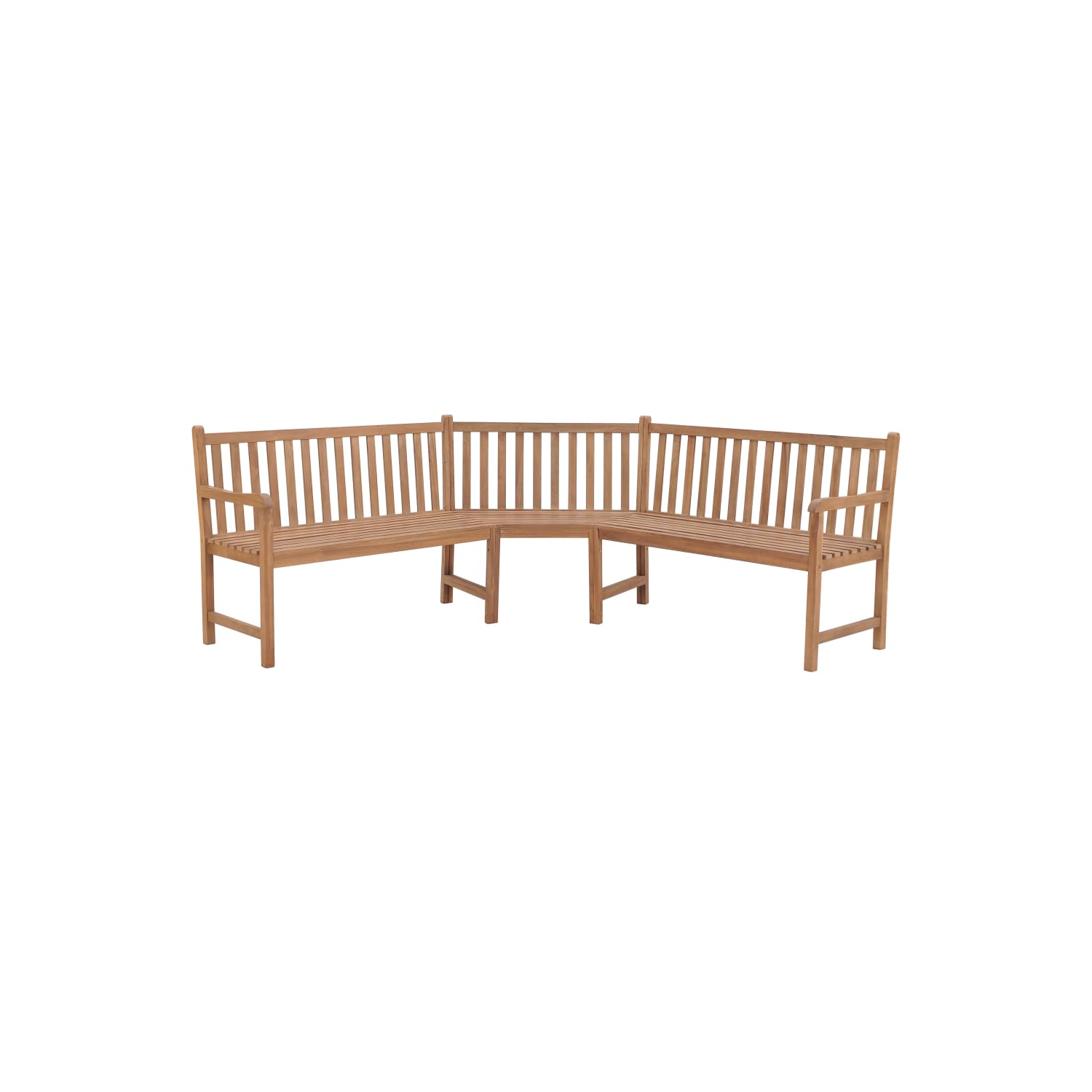 vidaXL Patio Corner Bench 72.8"x72.8"x35.4" Solid Teak Wood