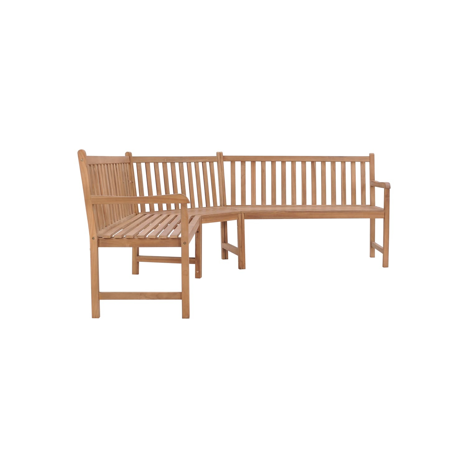 vidaXL Patio Corner Bench 72.8"x72.8"x35.4" Solid Teak Wood