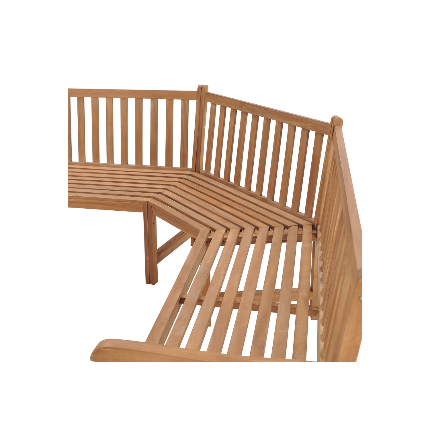 vidaXL Patio Corner Bench 72.8"x72.8"x35.4" Solid Teak Wood