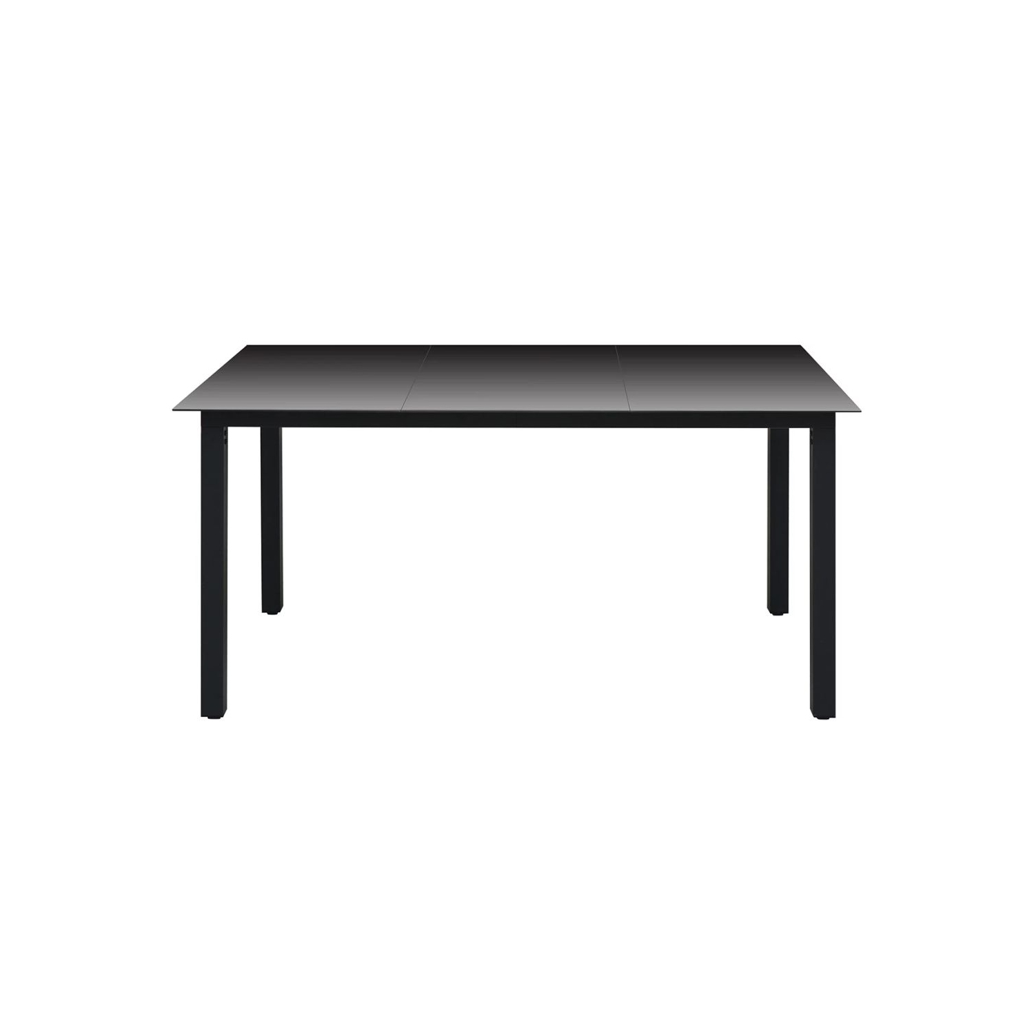 vidaXL Patio Table Black 59.1"x35.4"x29.1" Aluminium and Glass