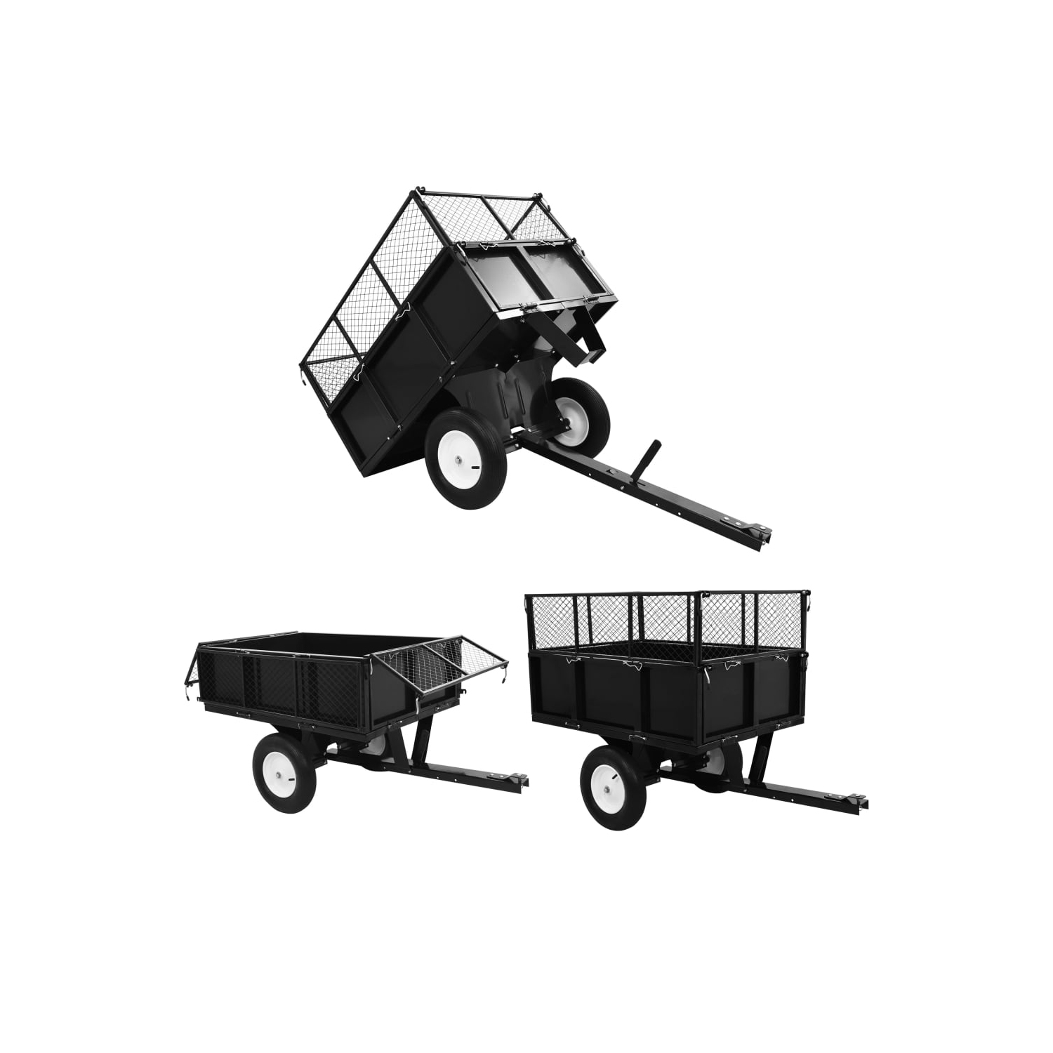 vidaXL Tipping Trailer for Lawn Mower 661.4 lb Load