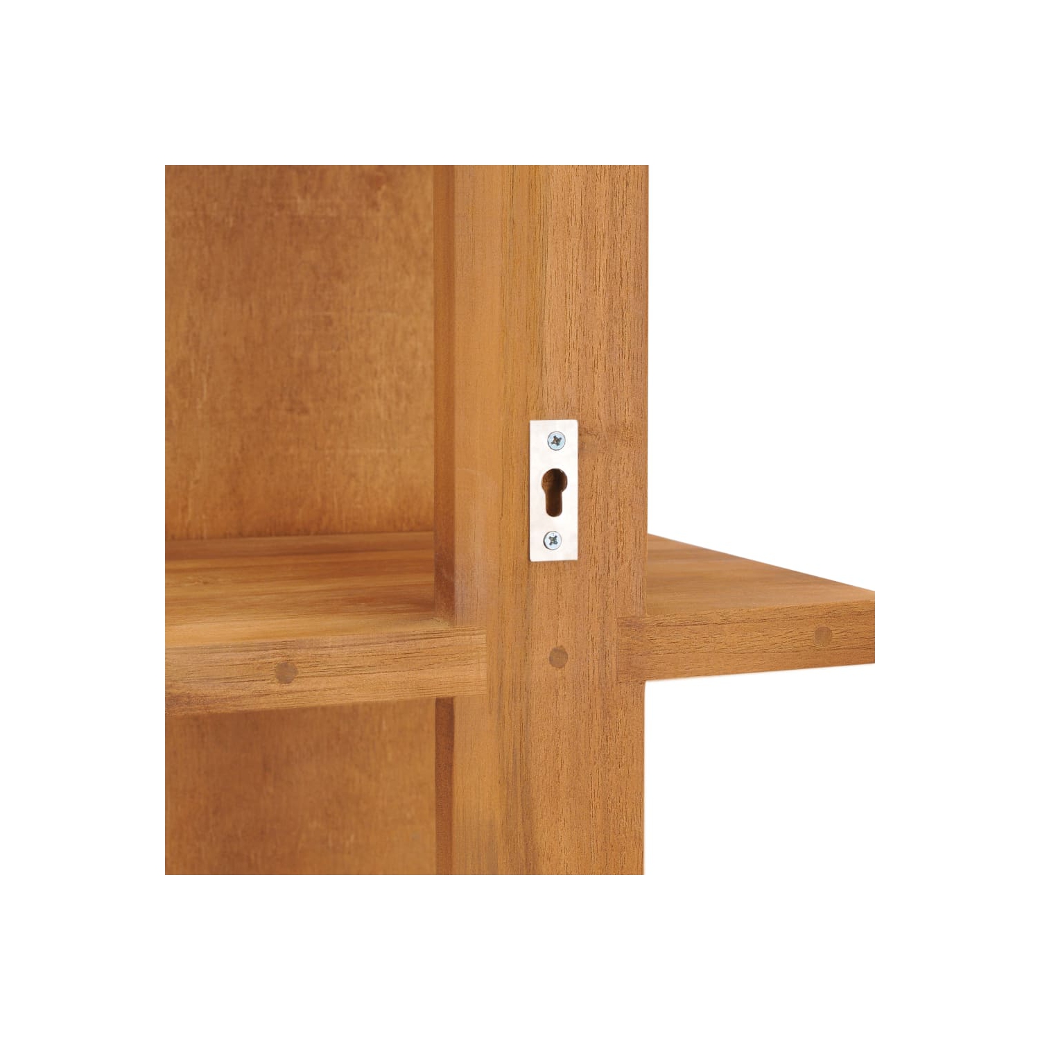 vidaXL Wall Mirror with Shelves 11.8"x11.8"x47.2" Solid Teak Wood