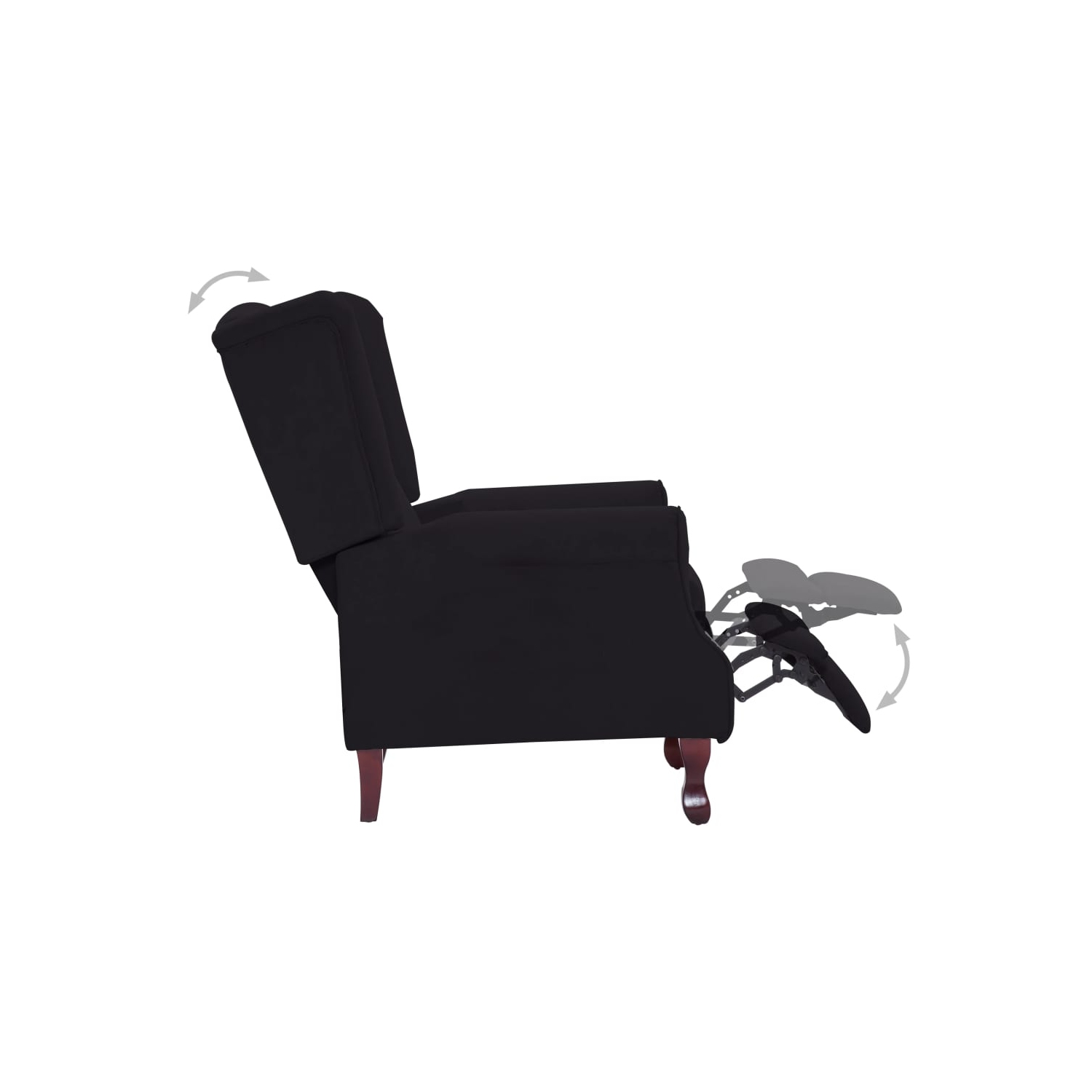 Fauteuil inclinable VidaXL en tissu noir