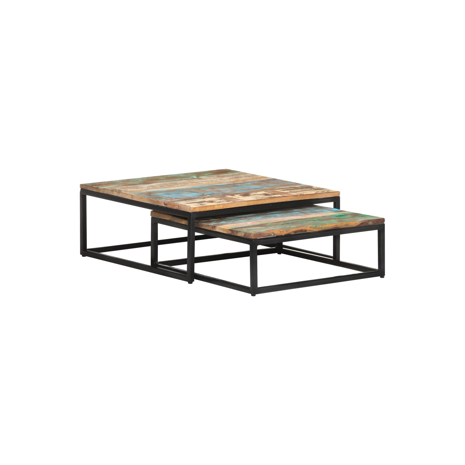 vidaXL Nesting Coffee Tables 2 pcs Solid Reclaimed Wood