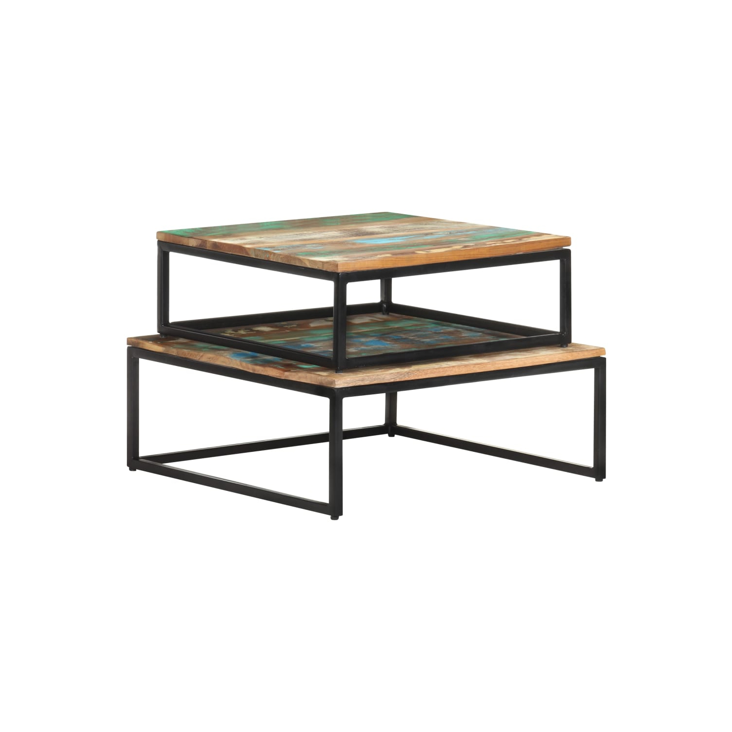 vidaXL Nesting Coffee Tables 2 pcs Solid Reclaimed Wood