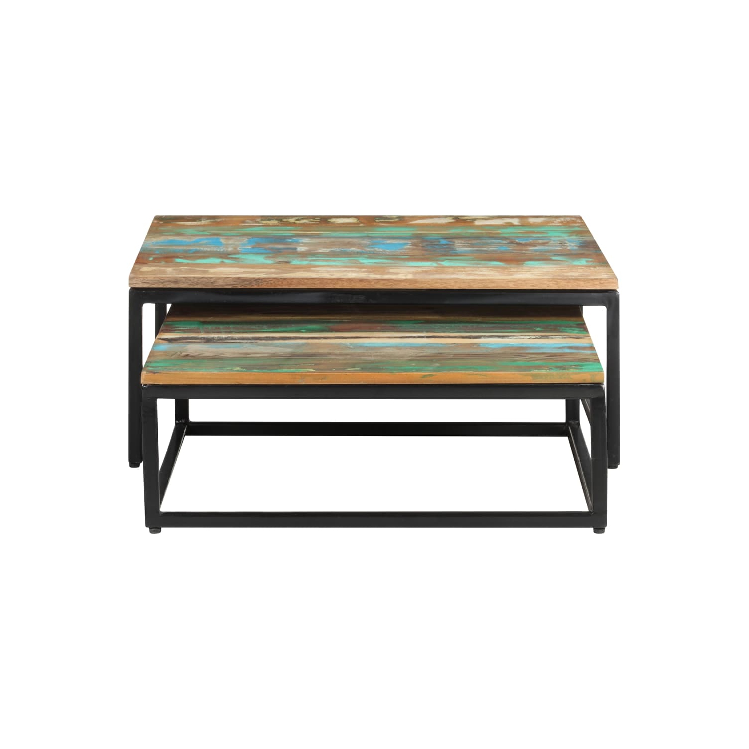 vidaXL Nesting Coffee Tables 2 pcs Solid Reclaimed Wood