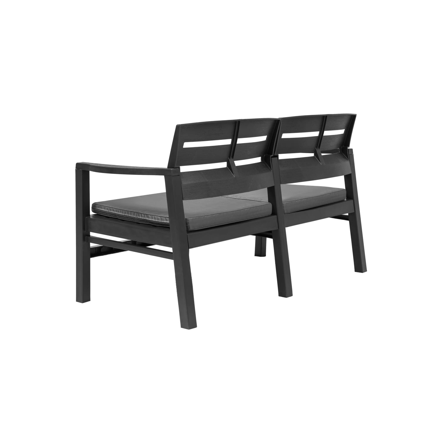 Banc de jardin à 2 sièges avec coussins de 52.4 po Anthracite