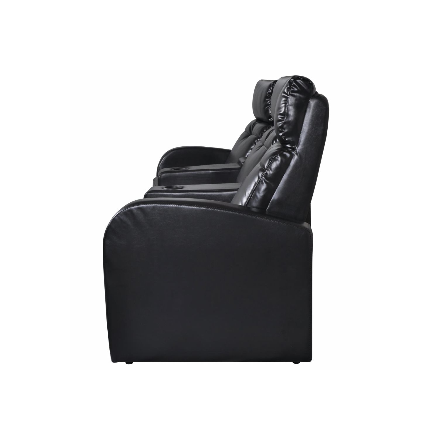 Canapé inclinable 3 places en similicuir noir de cinéma maison VividaXL