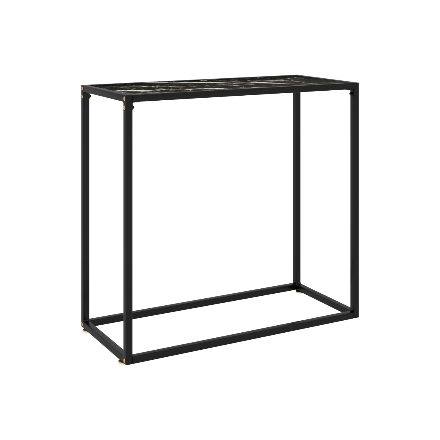 vidaXL Console Table Black 31.5"x13.8"x29.5" Tempered Glass