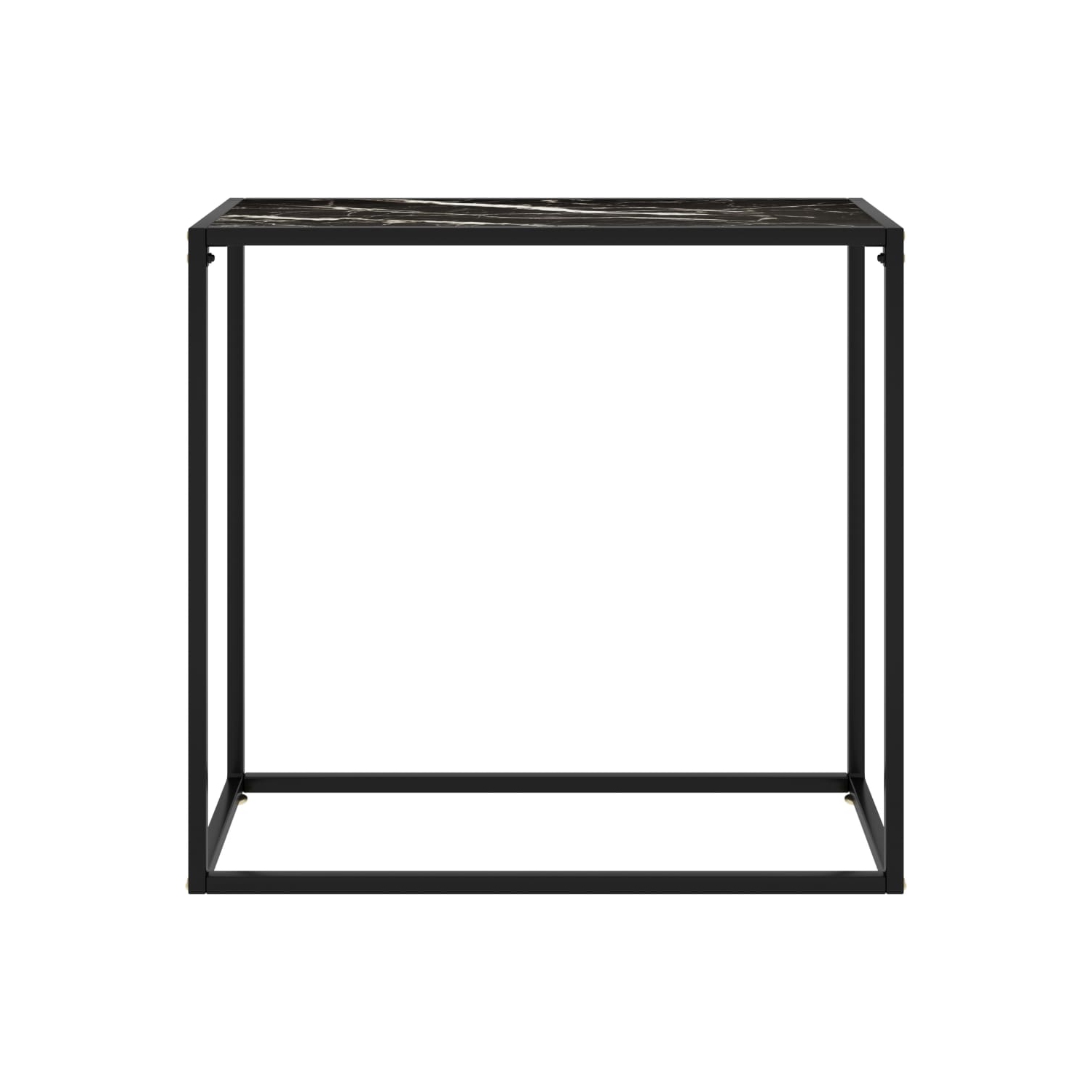 vidaXL Console Table Black 31.5"x13.8"x29.5" Tempered Glass