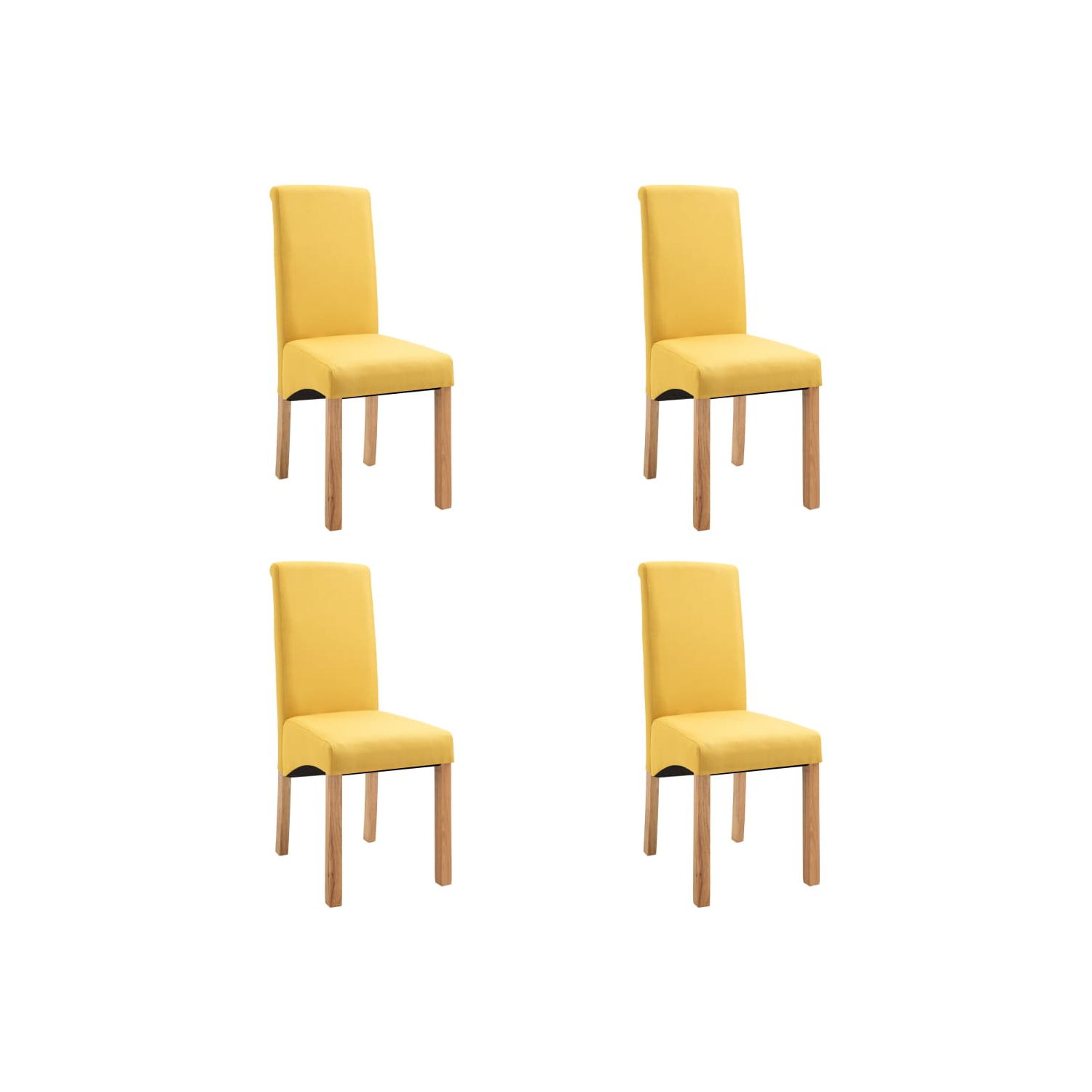 vidaXL Dining Chairs 4 pcs Yellow Fabric