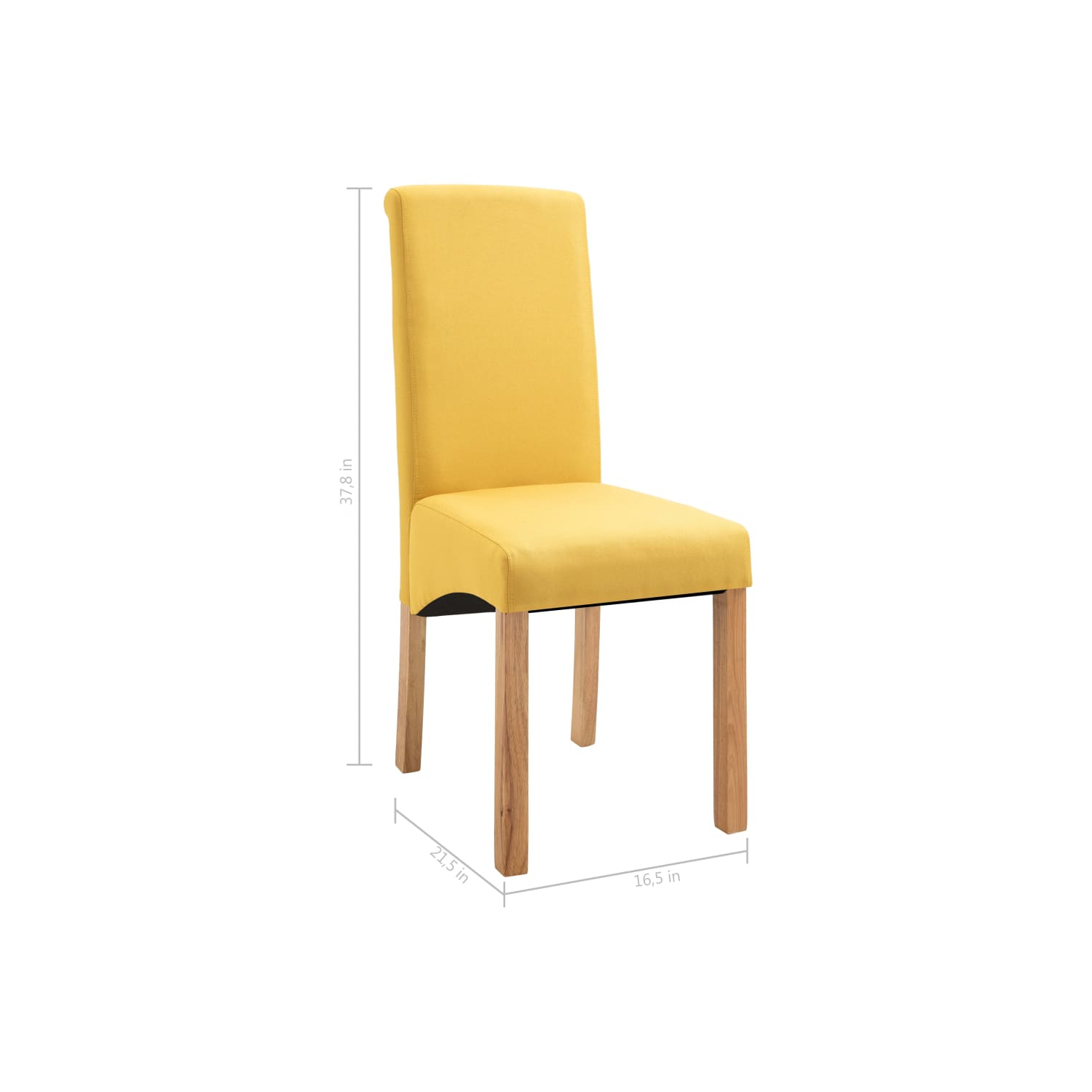 vidaXL Dining Chairs 4 pcs Yellow Fabric