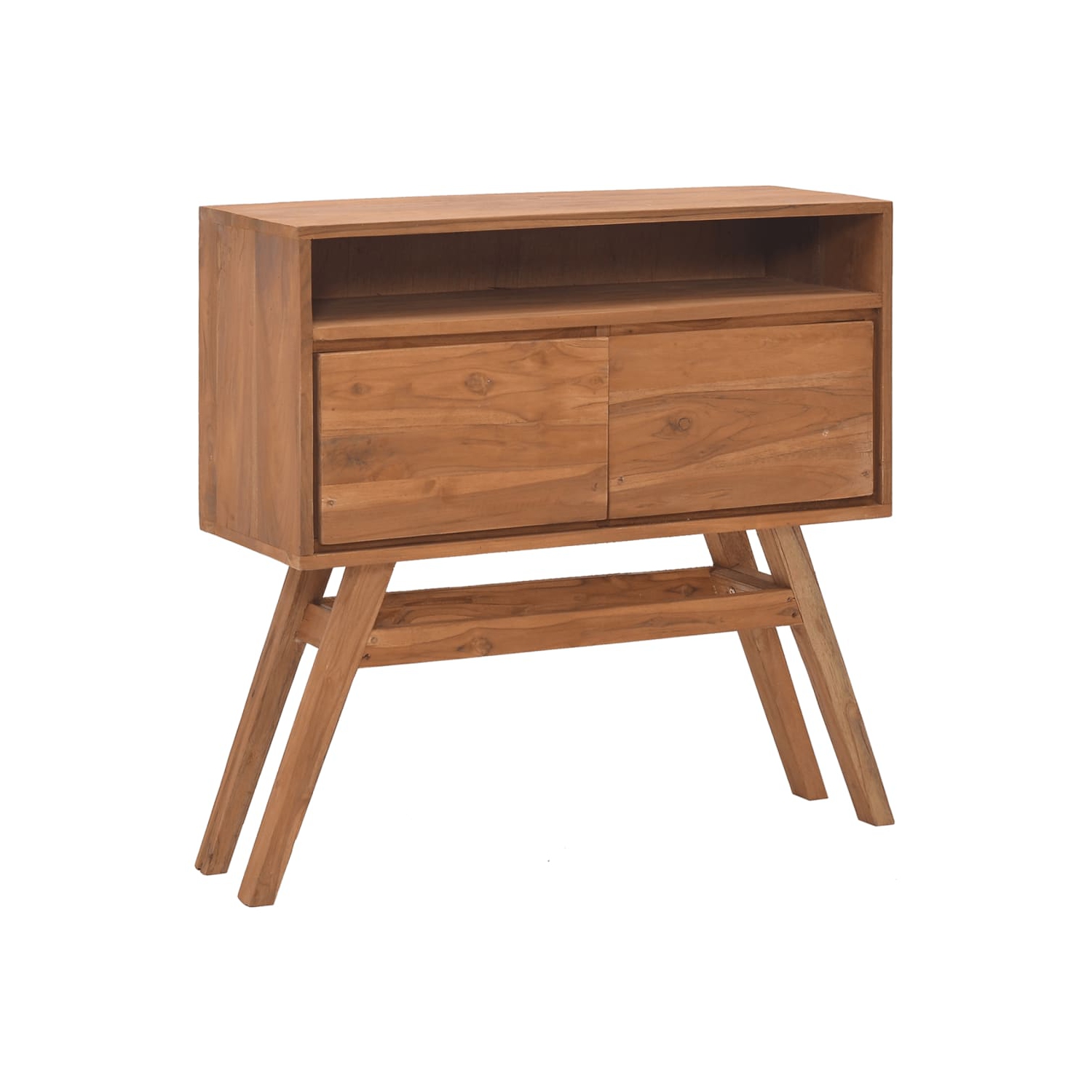 vidaXL Console Table 31.5"x11.8"x31.5" Solid Teak Wood